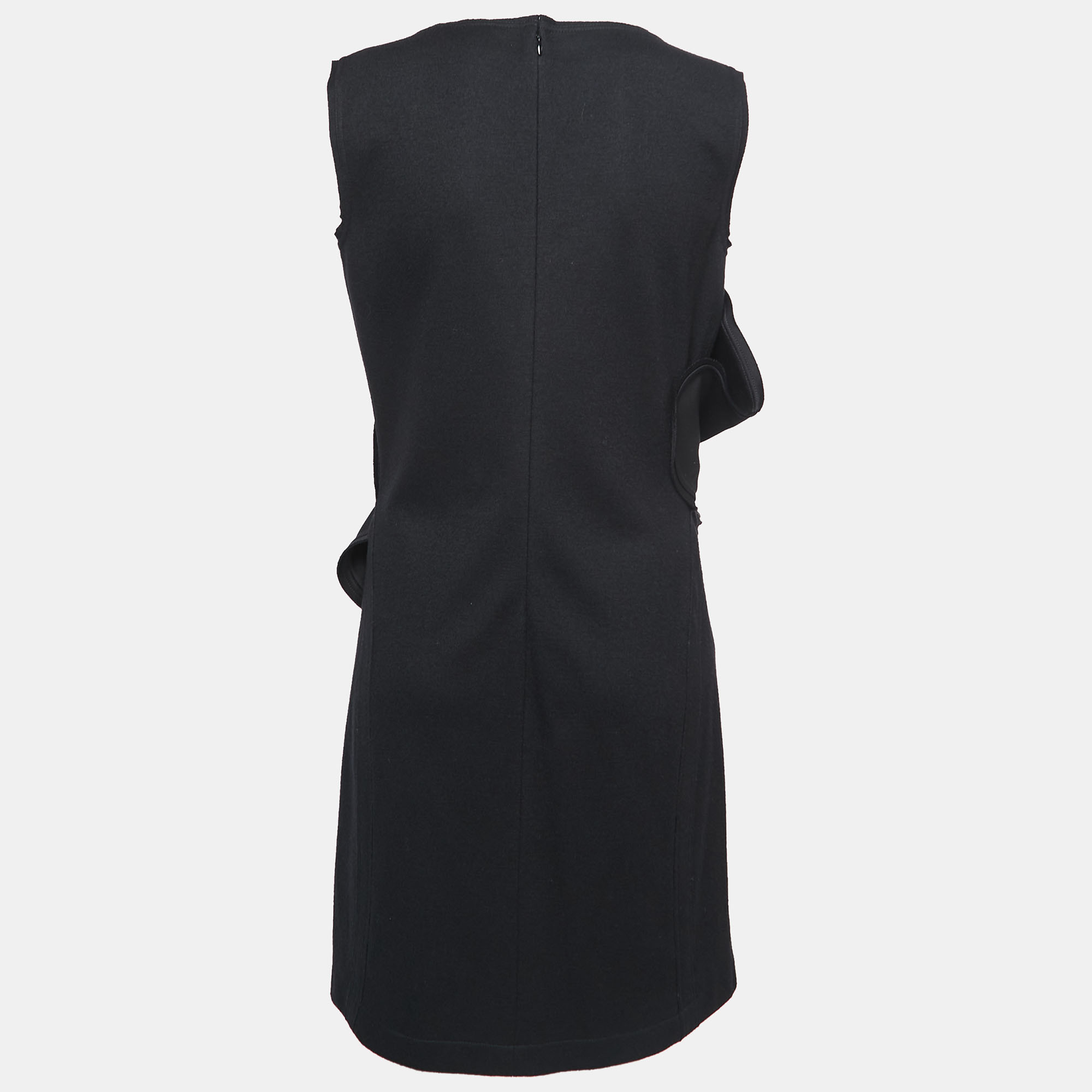 

Fendi Black Wool Ruffle Detailed Short Dress