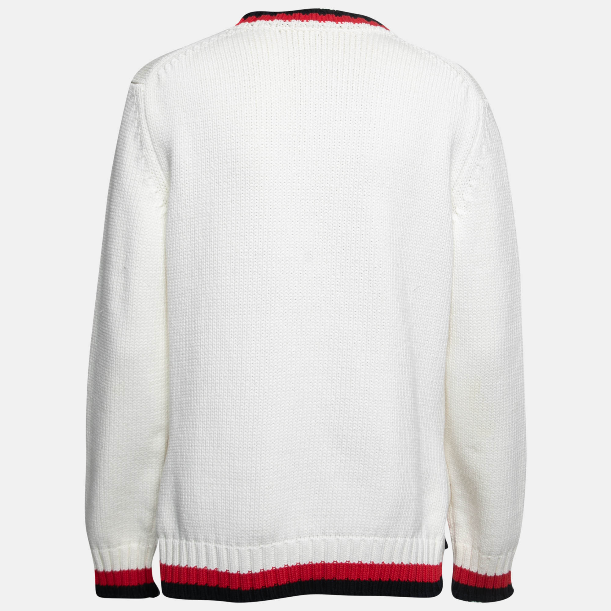 

Fendi White Cotton Knit Embroidered Logo Sweater