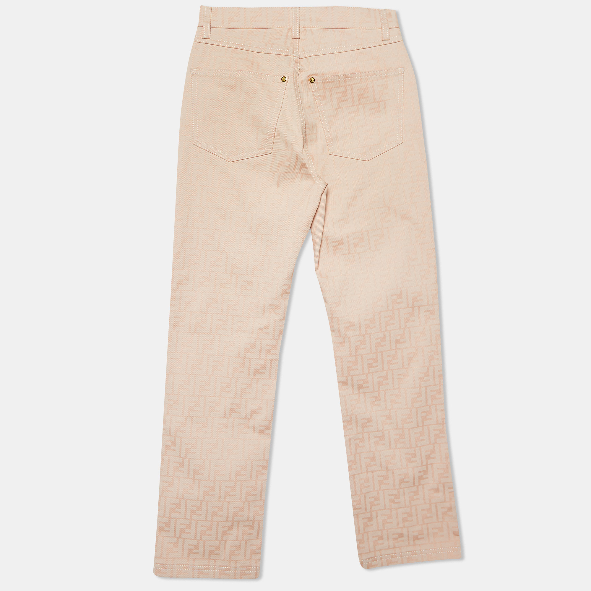 

Fendi Pink Monogram Denim Skinny Jeans