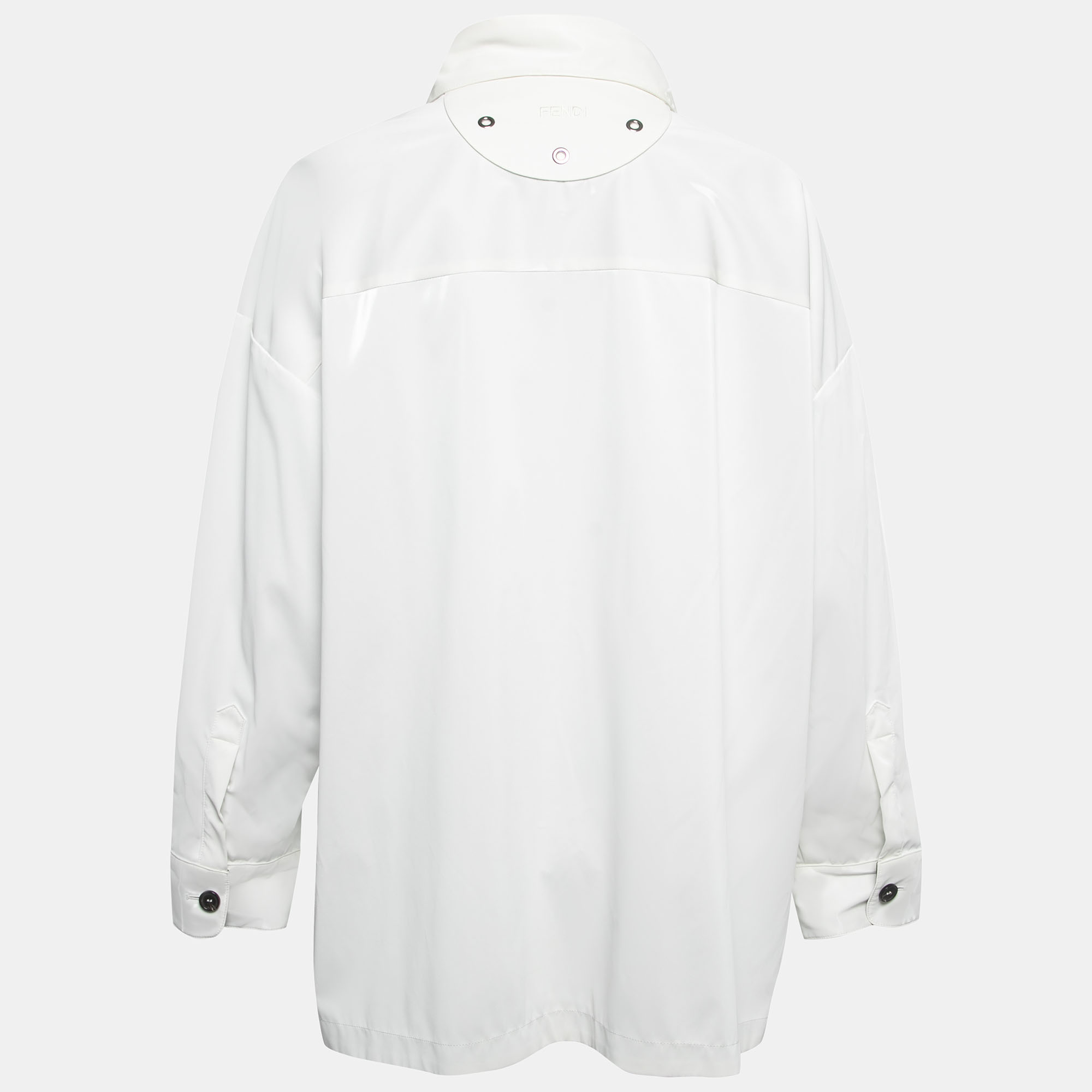 

Fendi White Synthetic Coated Button Front Jacket