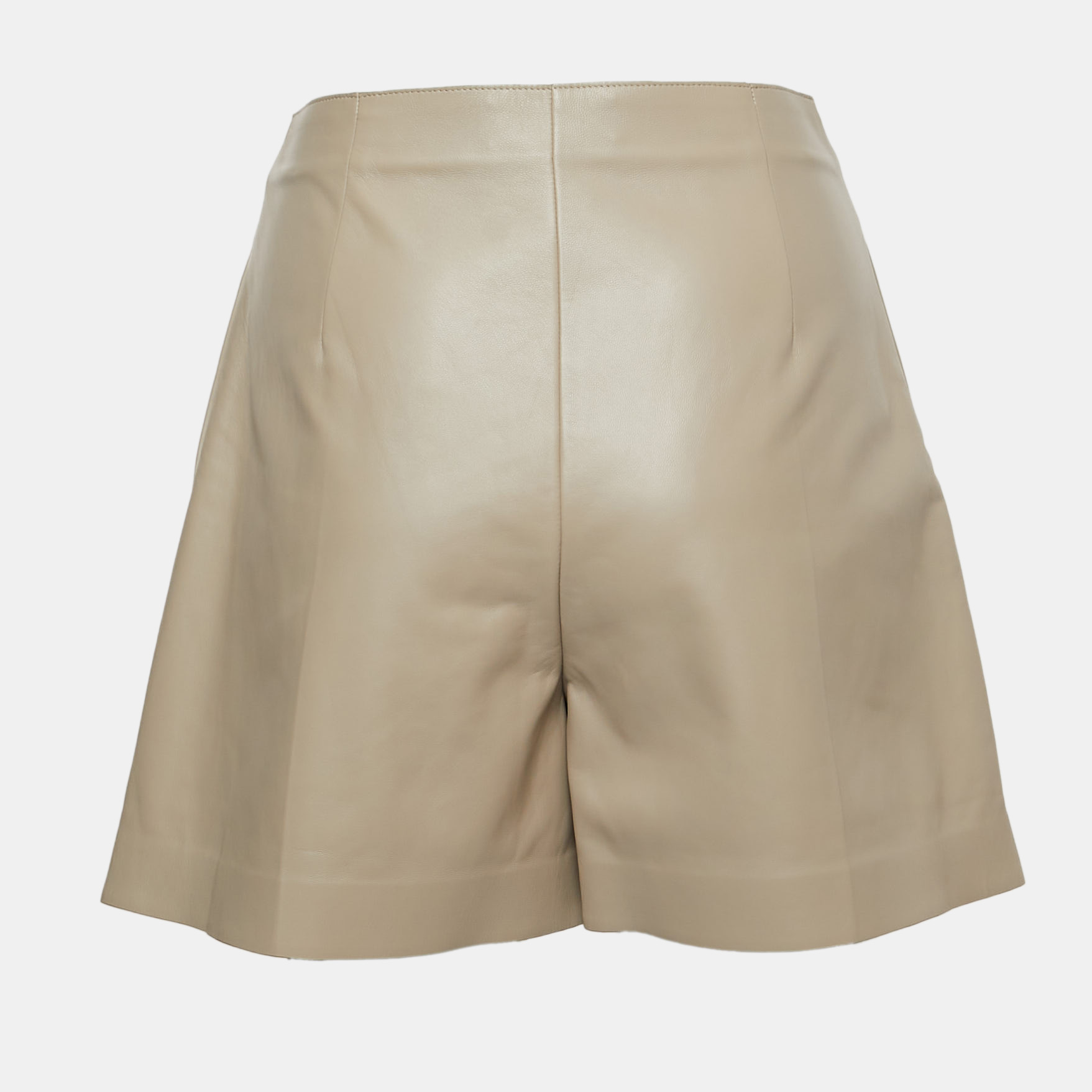 

Fendi Beige Leather Pleated Shorts