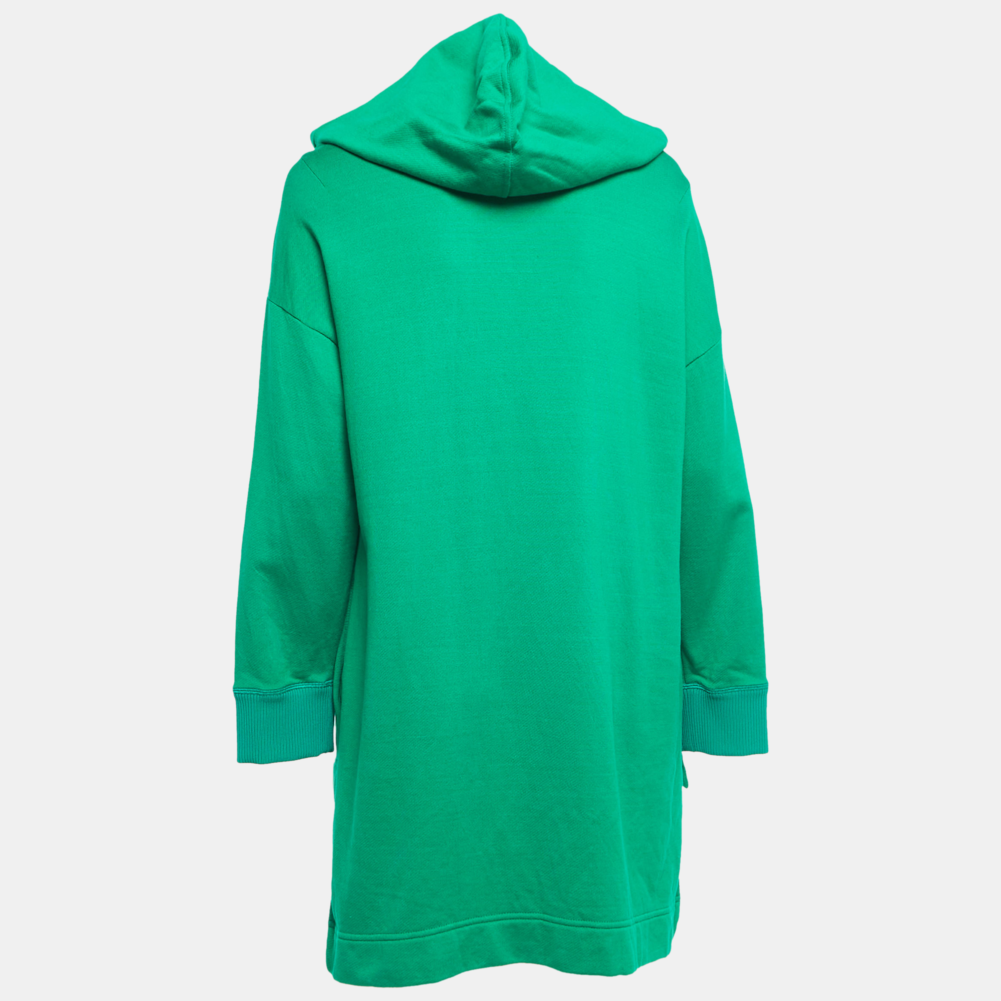

Fendi Green Logo Embellished Cotton Hooded Sweatshirt