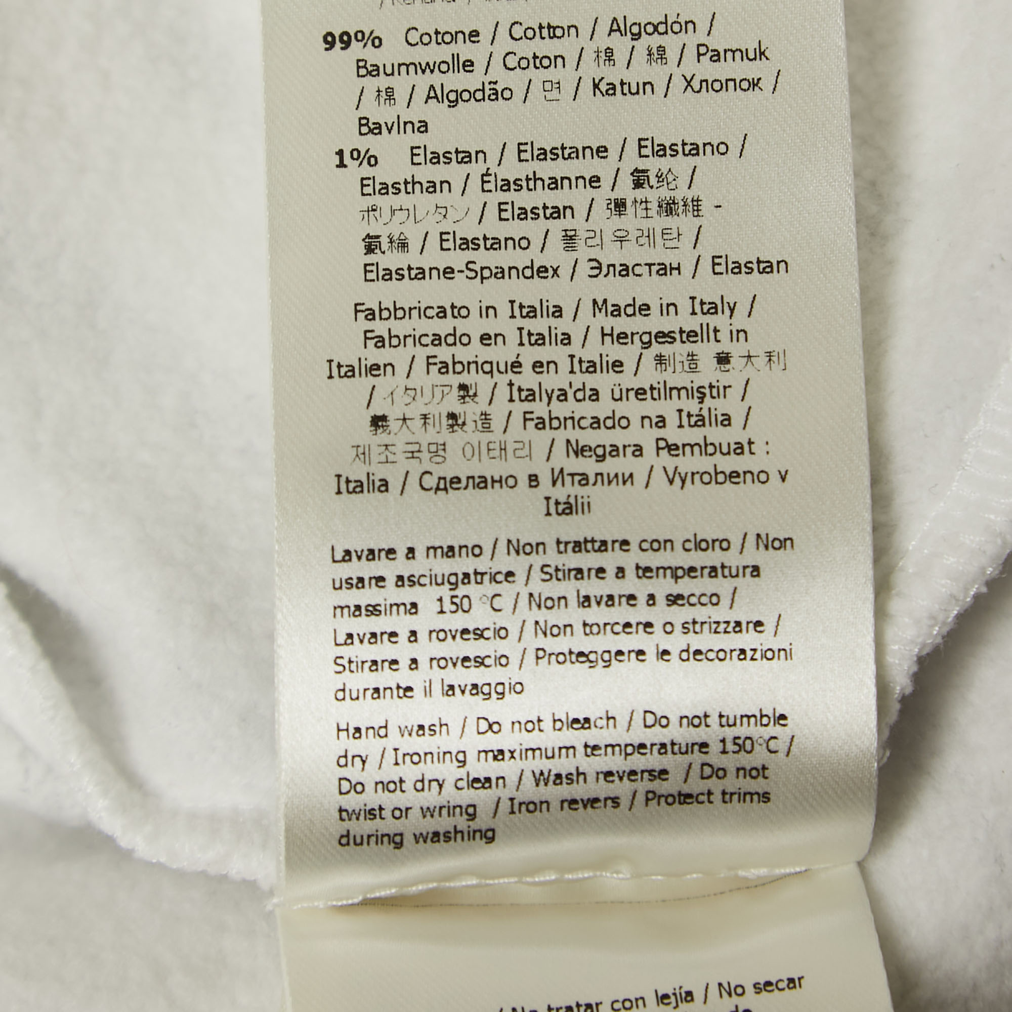 Fendi White Logo Embroidered Cotton Crew Neck Sweatshirt S 