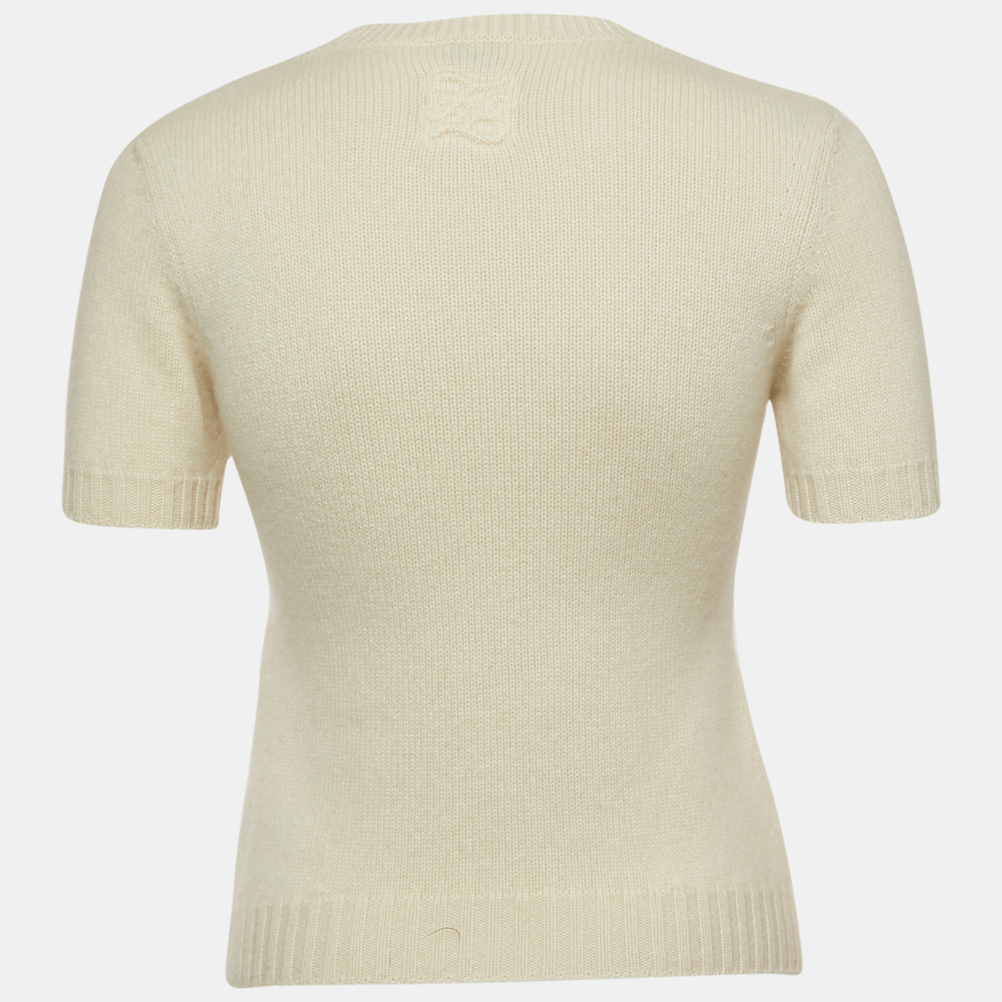 

Fendi Off-White Cashmere Half Sleeve Pullover Top