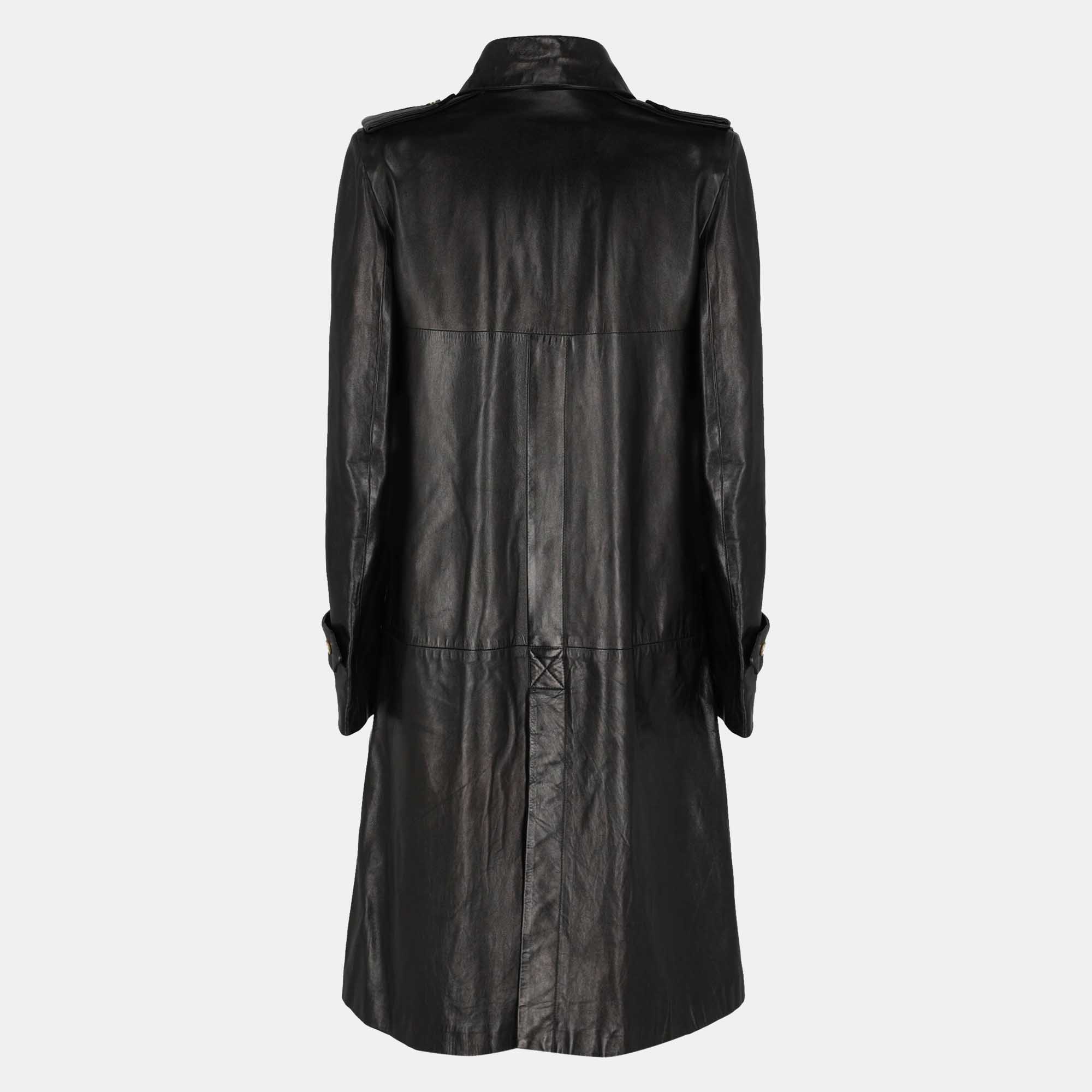 

Fendi Women's Leather Raincoat - Black