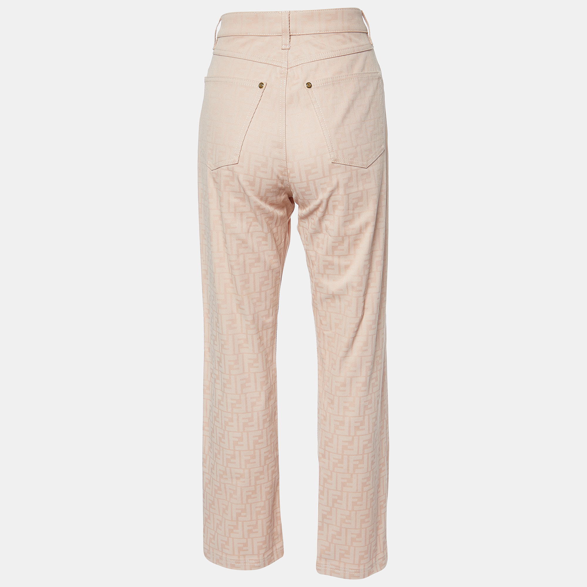

Fendi Pink FF Pattern Denim Straight Fit Jeans /Waist 29