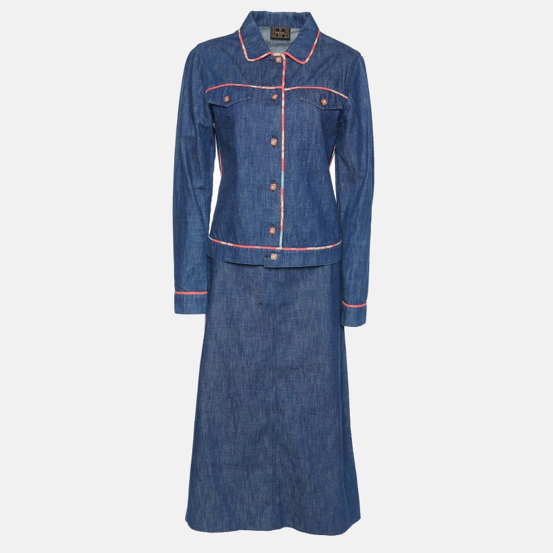 

Fendi Jeans Vintage Blue Denim Skirt & Jacket Set M