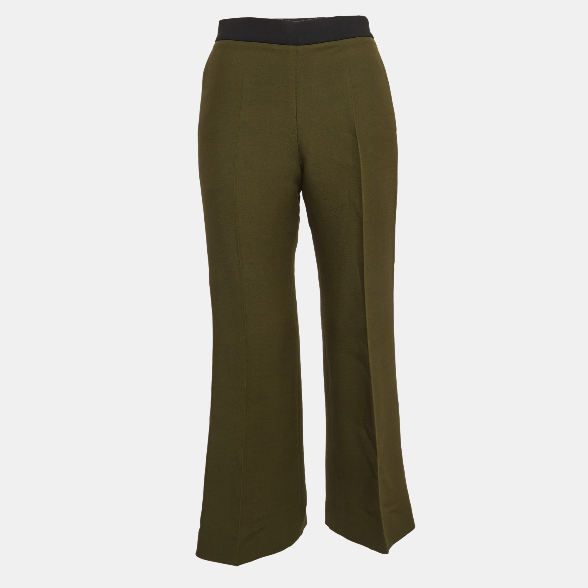 

Fendi Green Wool Blend Wide Leg Capri Pants S