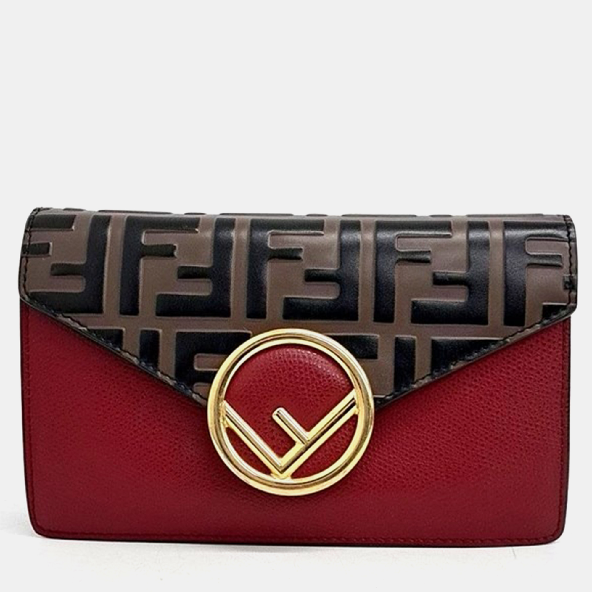 

Fendi Brown/red chain mini belt bag