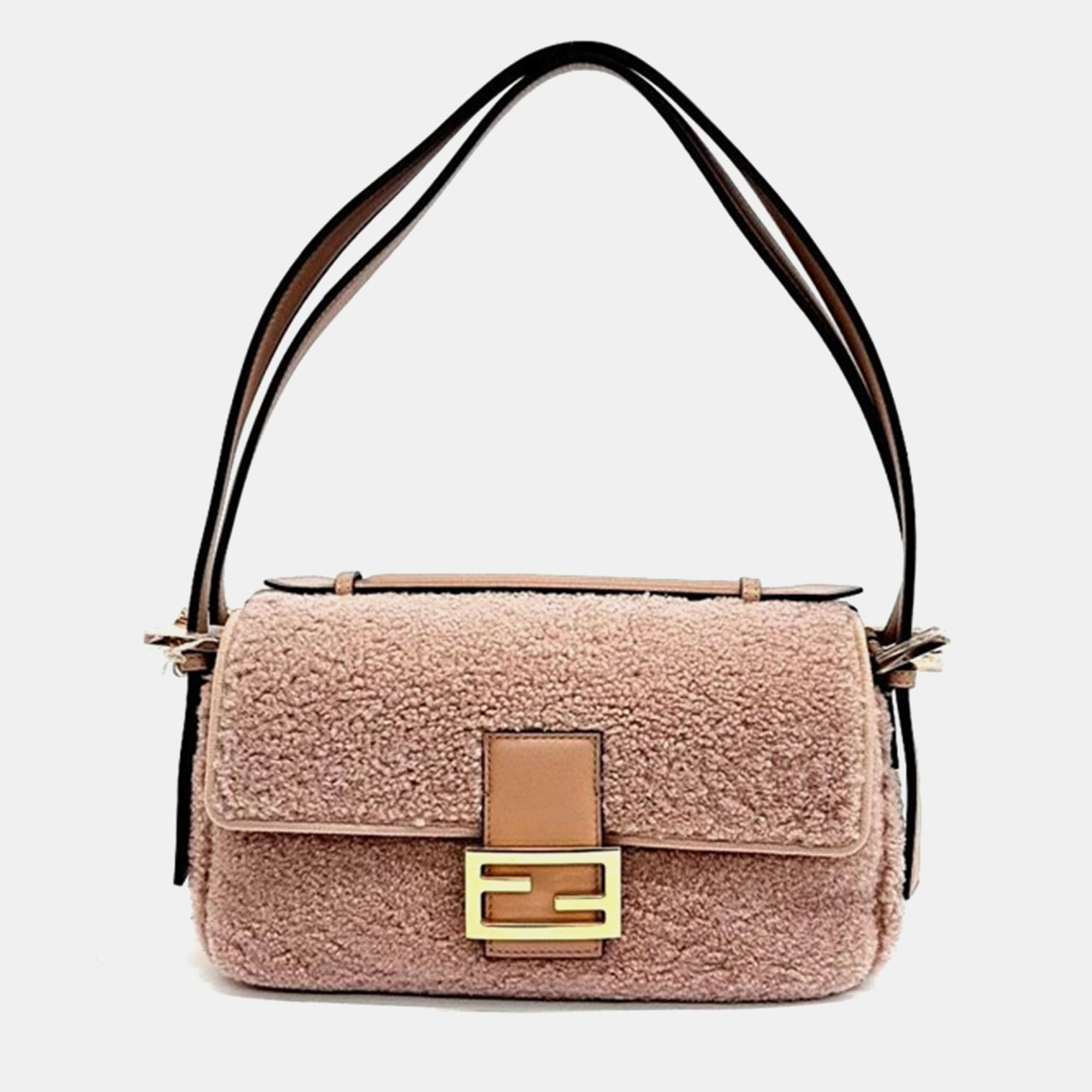 

Fendi Beige Shearling Multi Baguette Shoulder Bag