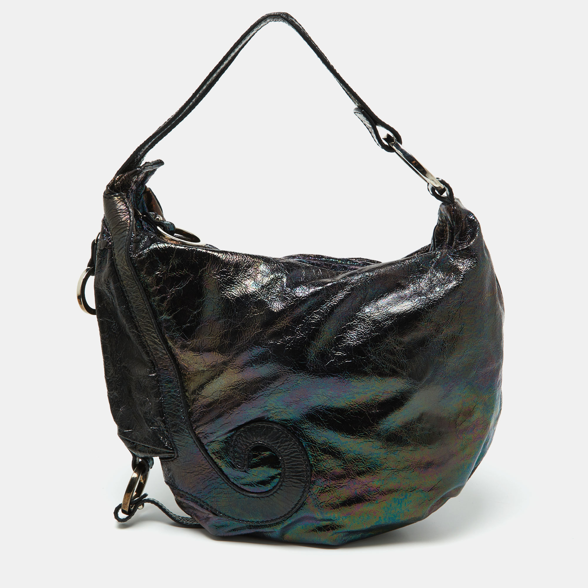 

Fendi Multicolor Iridescent Leather Biga Hobo