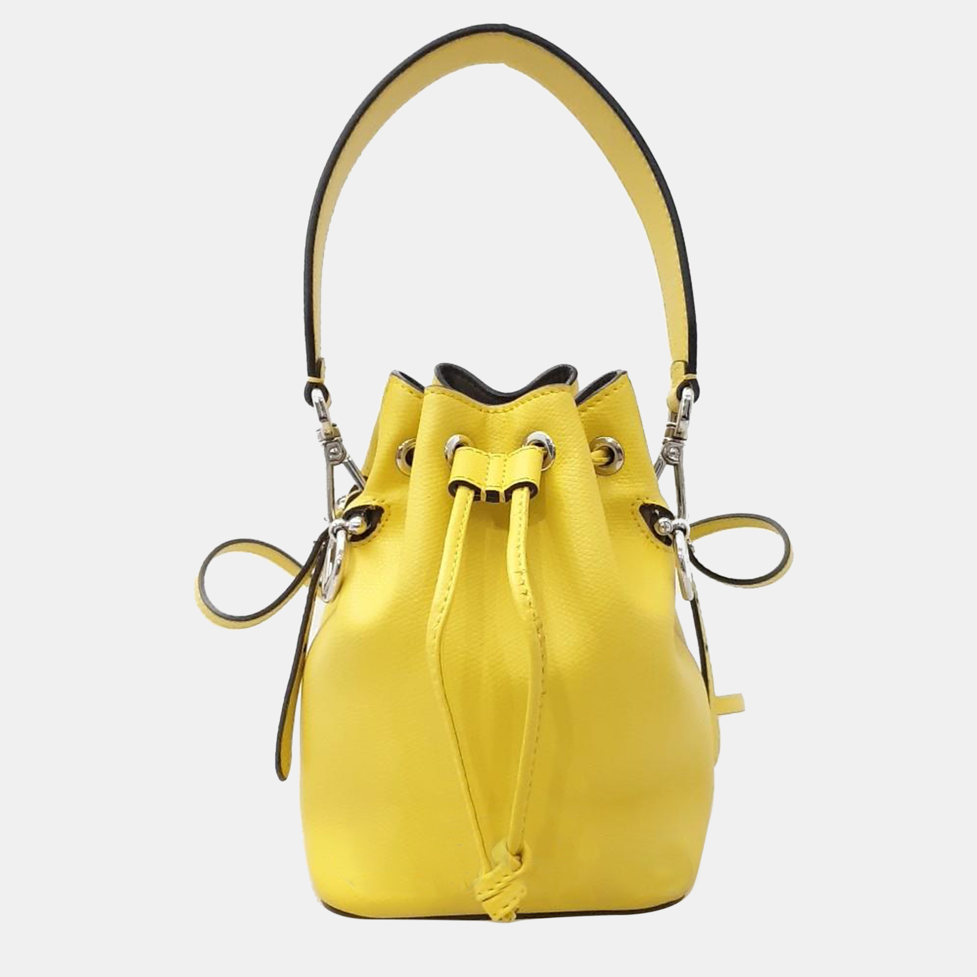 Pre-owned Fendi Montresor Mini Bucket Bag In Yellow