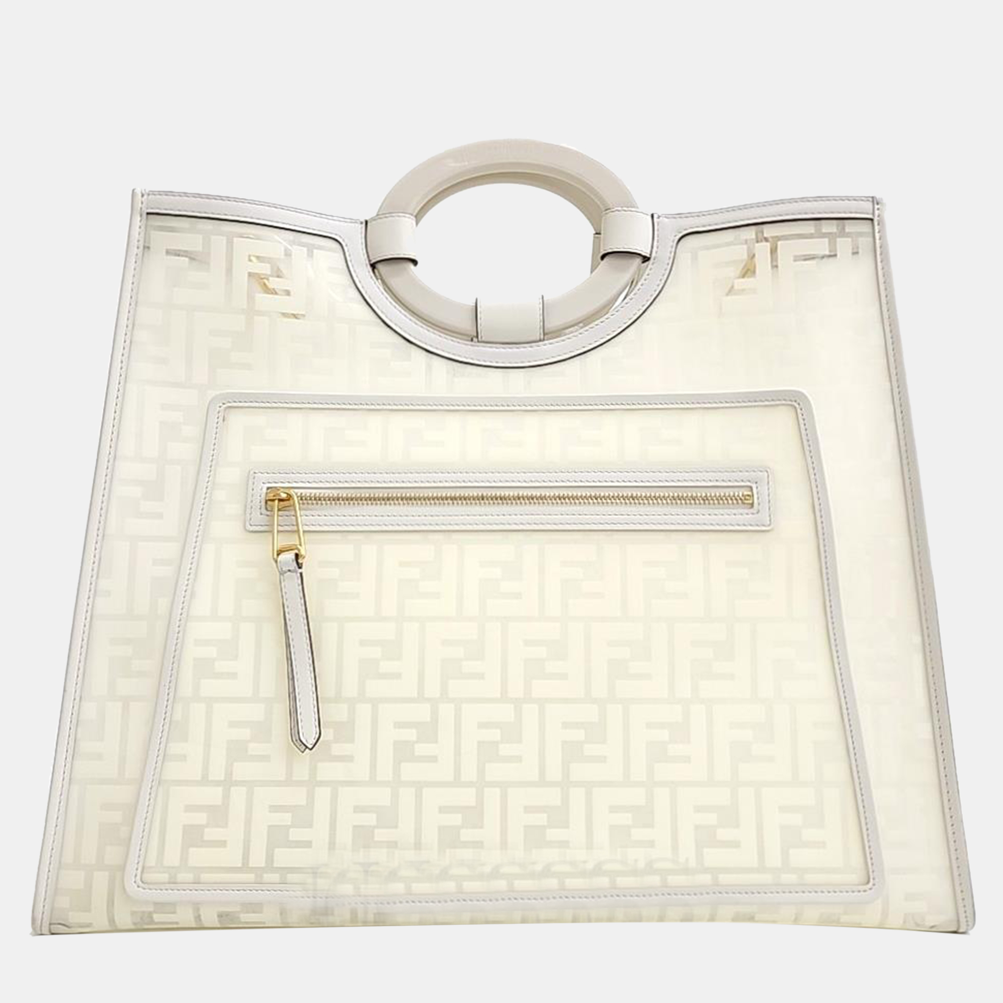 Pre-owned Fendi Runaway Large Bag In White