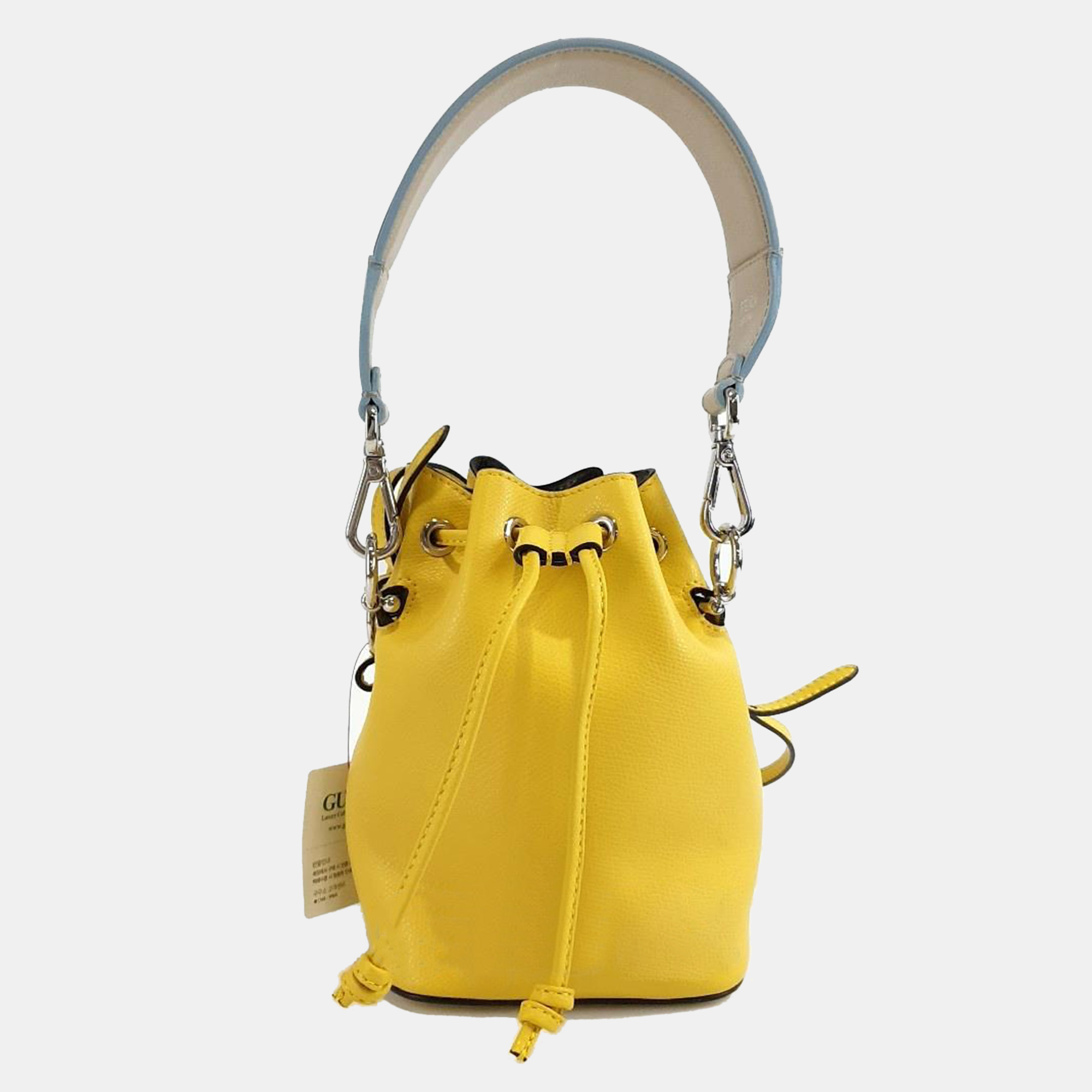 

Fendi Yellow Leather Mon Treso Bucket Bag