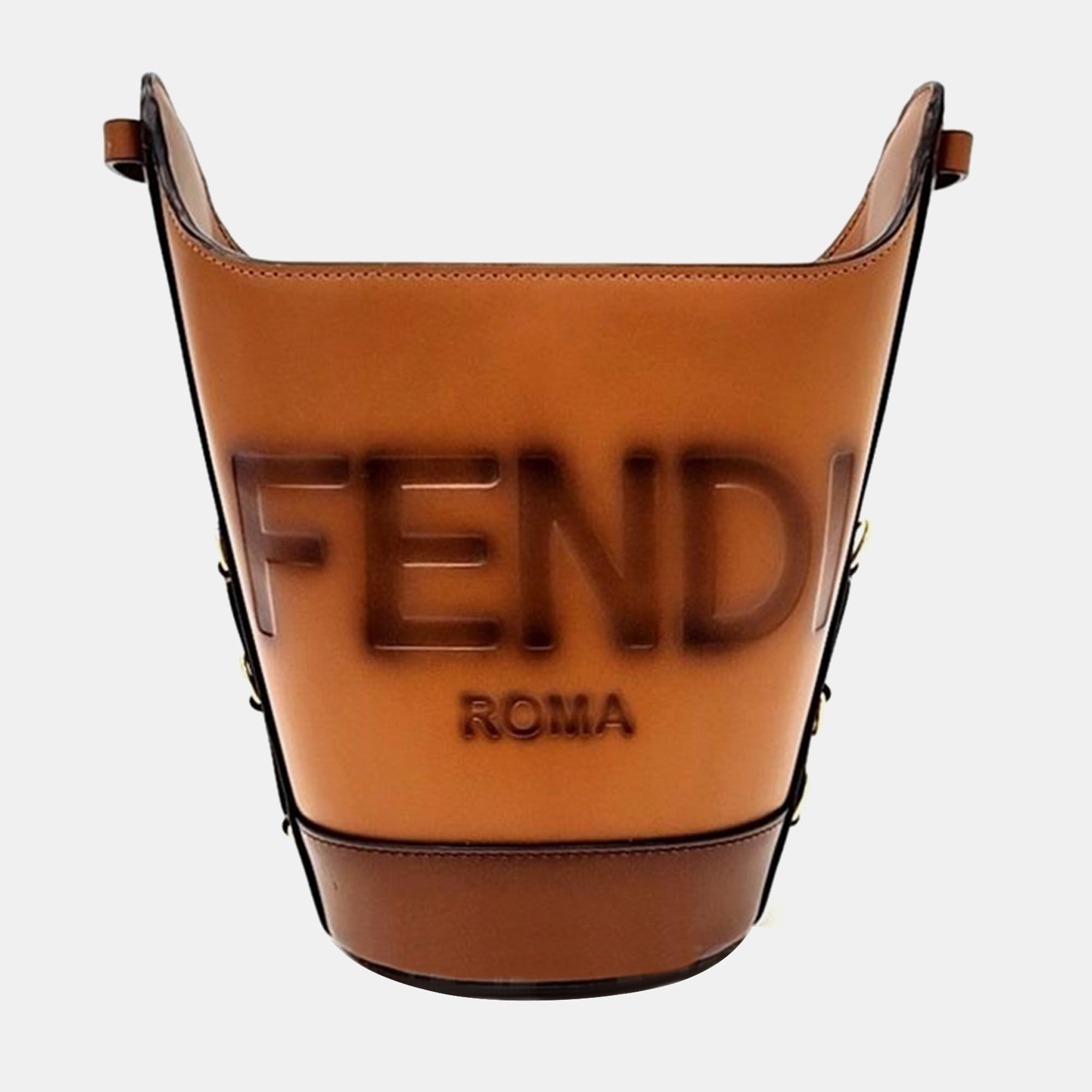 

Fendi logo bucket shoulder bag, Brown