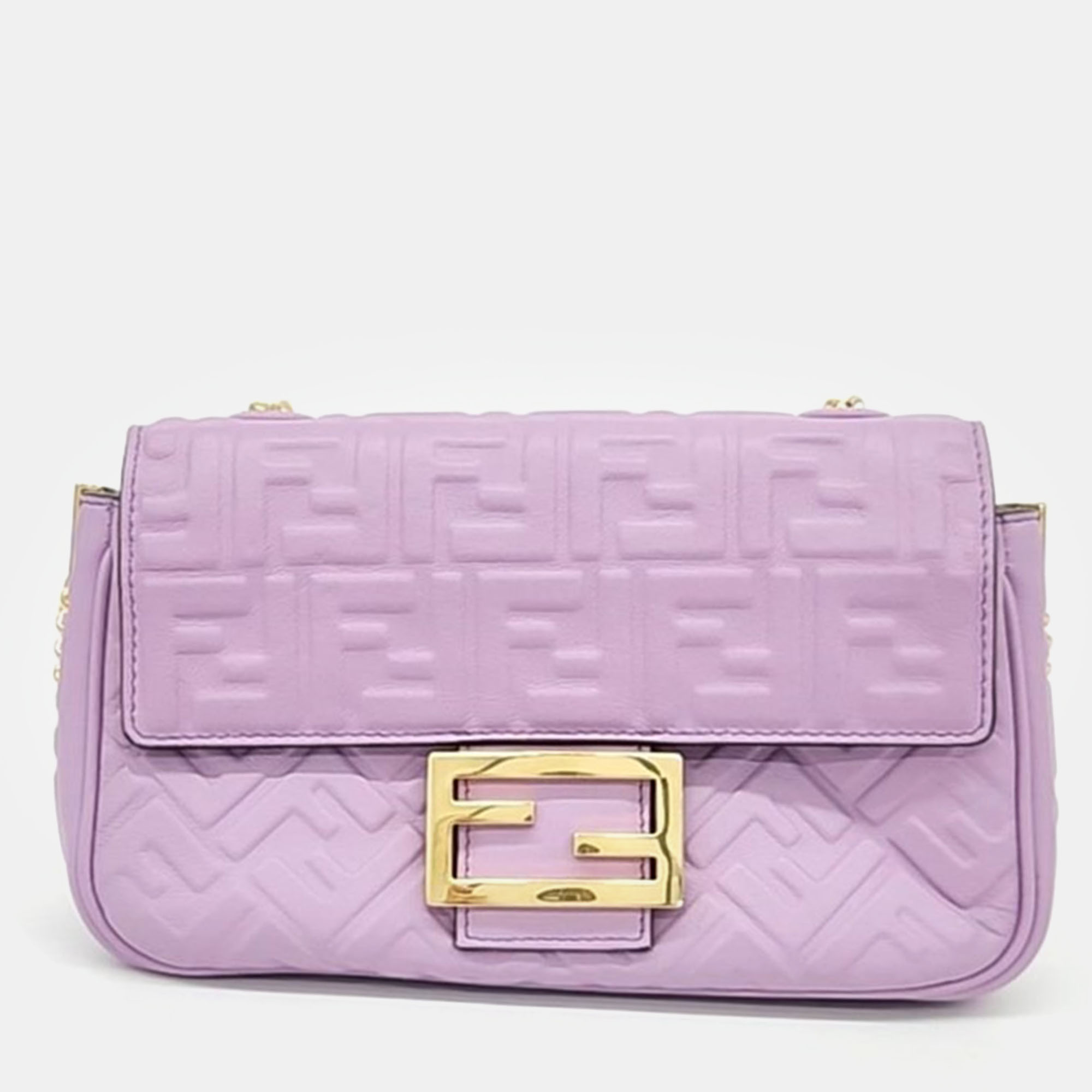 

Fendi Purple Leather Baguette Shoulder Bag