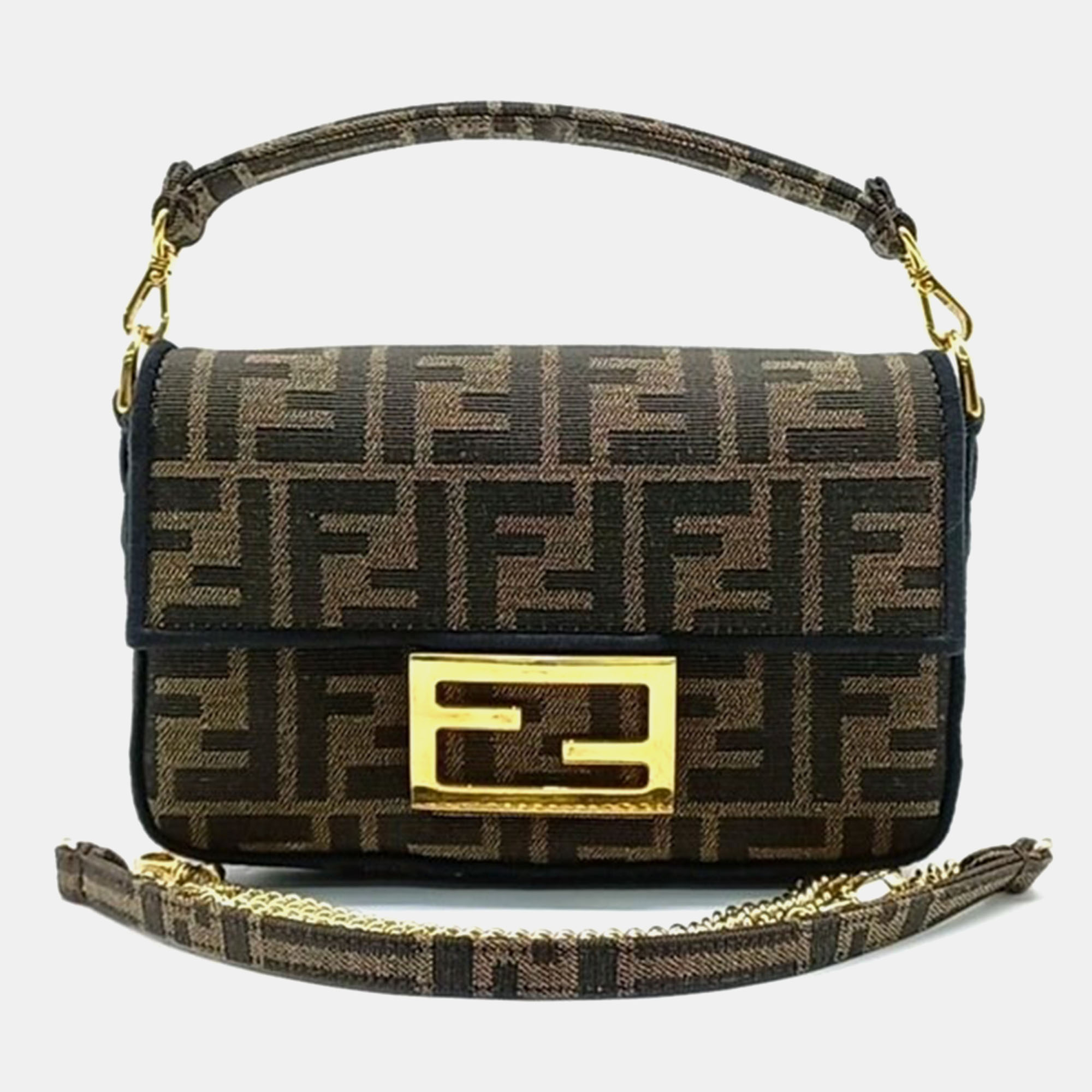 

Fendi Zucca baguette mini bag, Brown