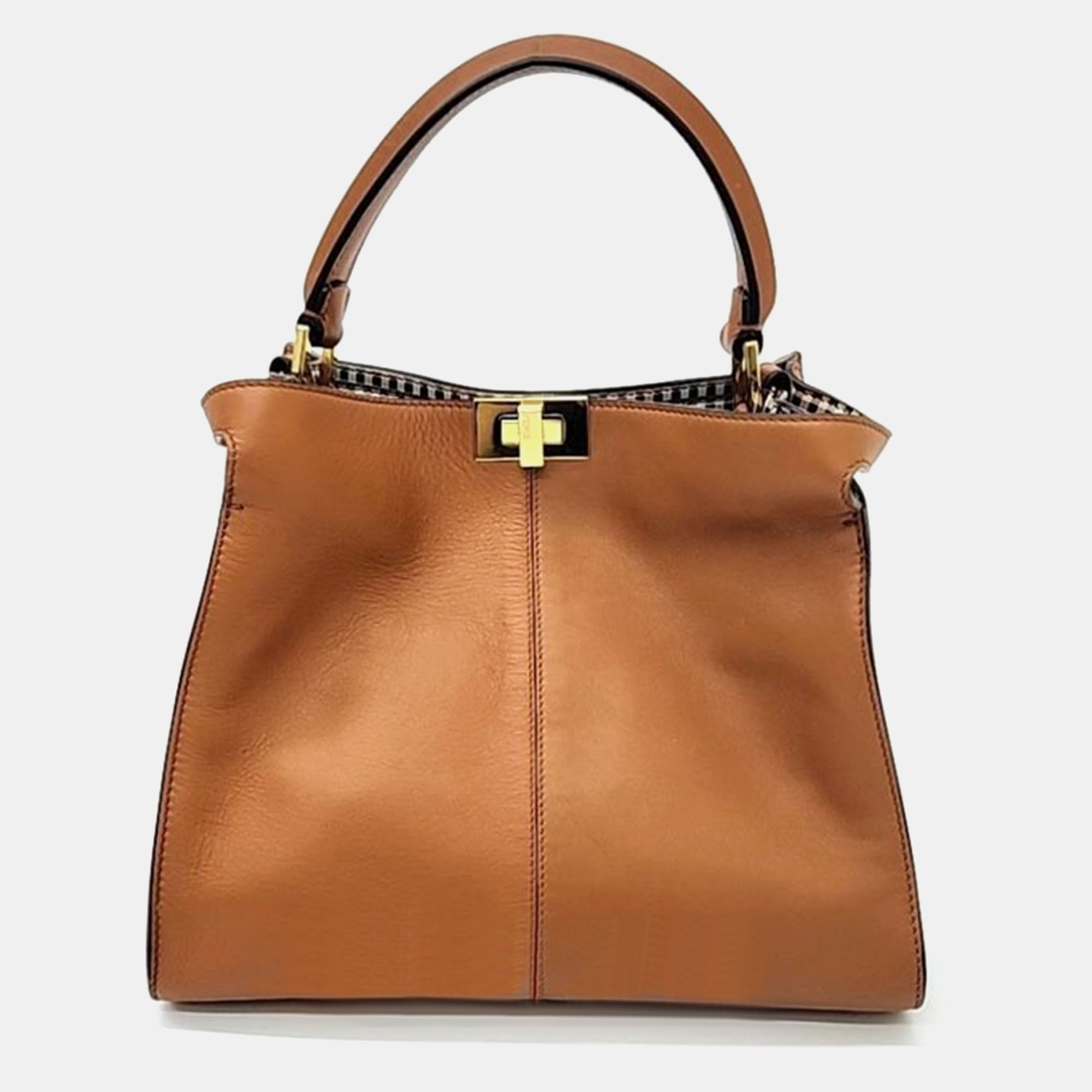 

Fendi BrownLeather Peekaboo X Lite Tote Bag, Brown