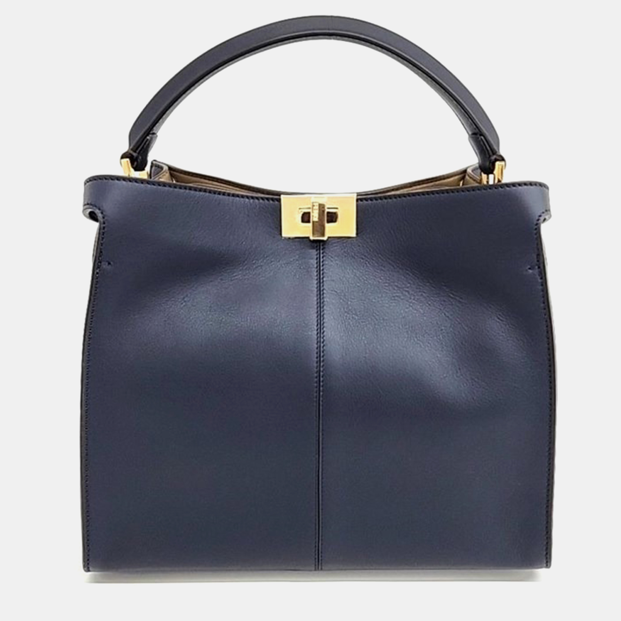 

Fendi Blue Leather Peekaboo XLite Medium Tote Bag, Navy blue