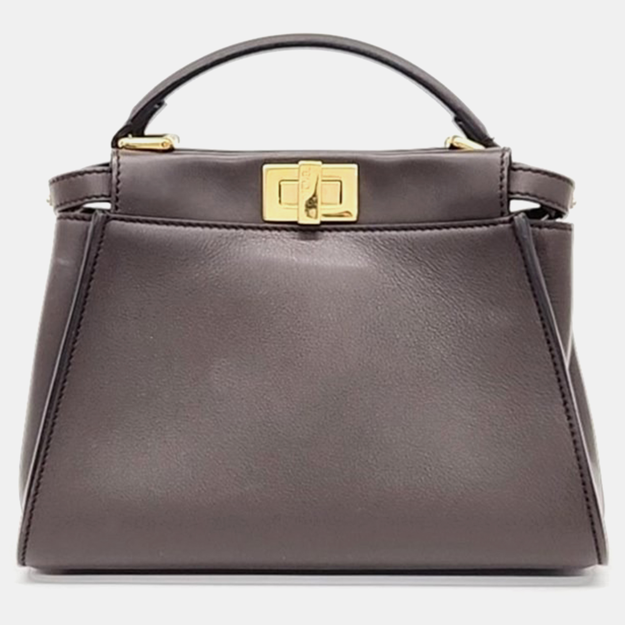 

Fendi Brown Leather Peekaboo Mini Handbag