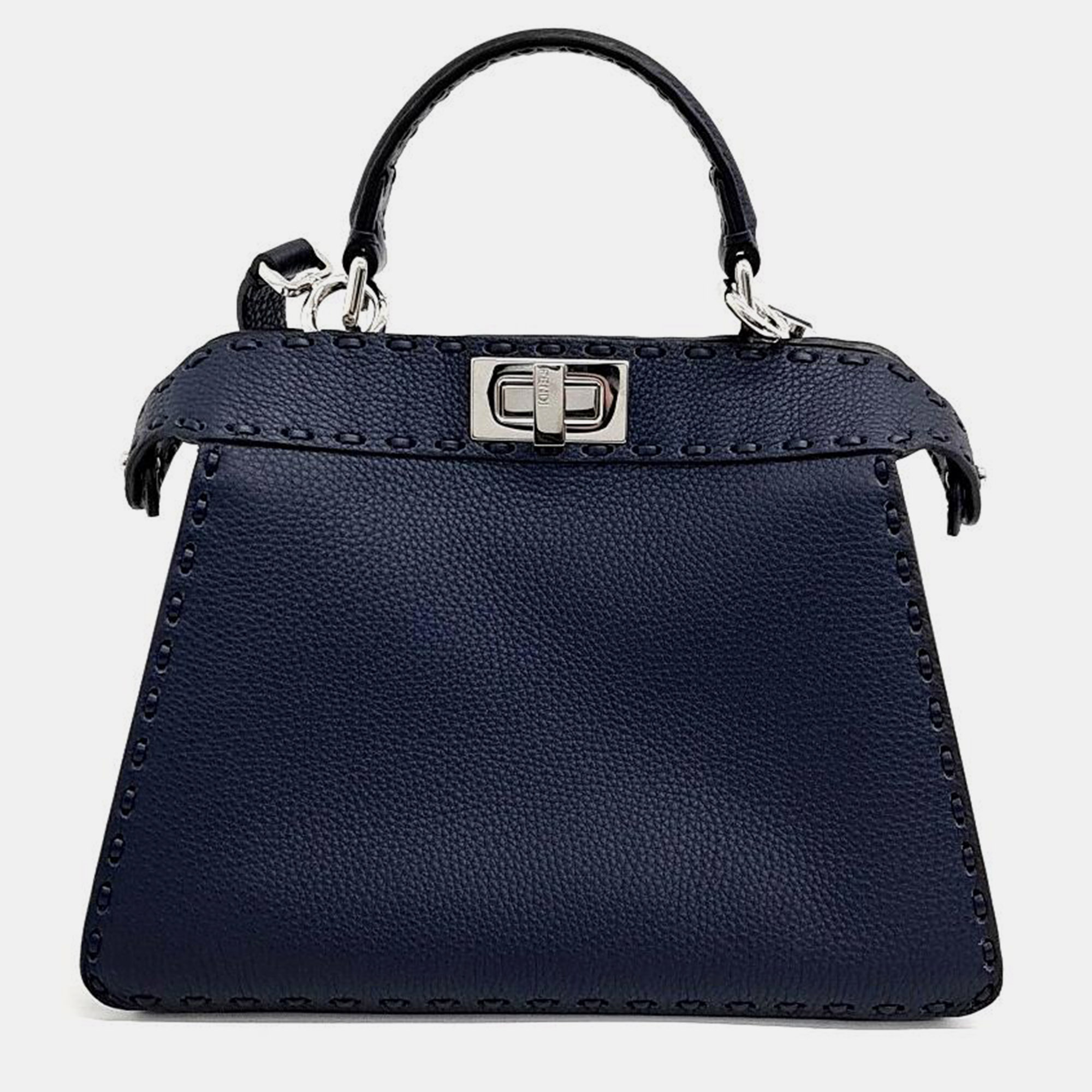 

Fendi Selleria Peekaboo I SEE U Small Bag, Navy blue