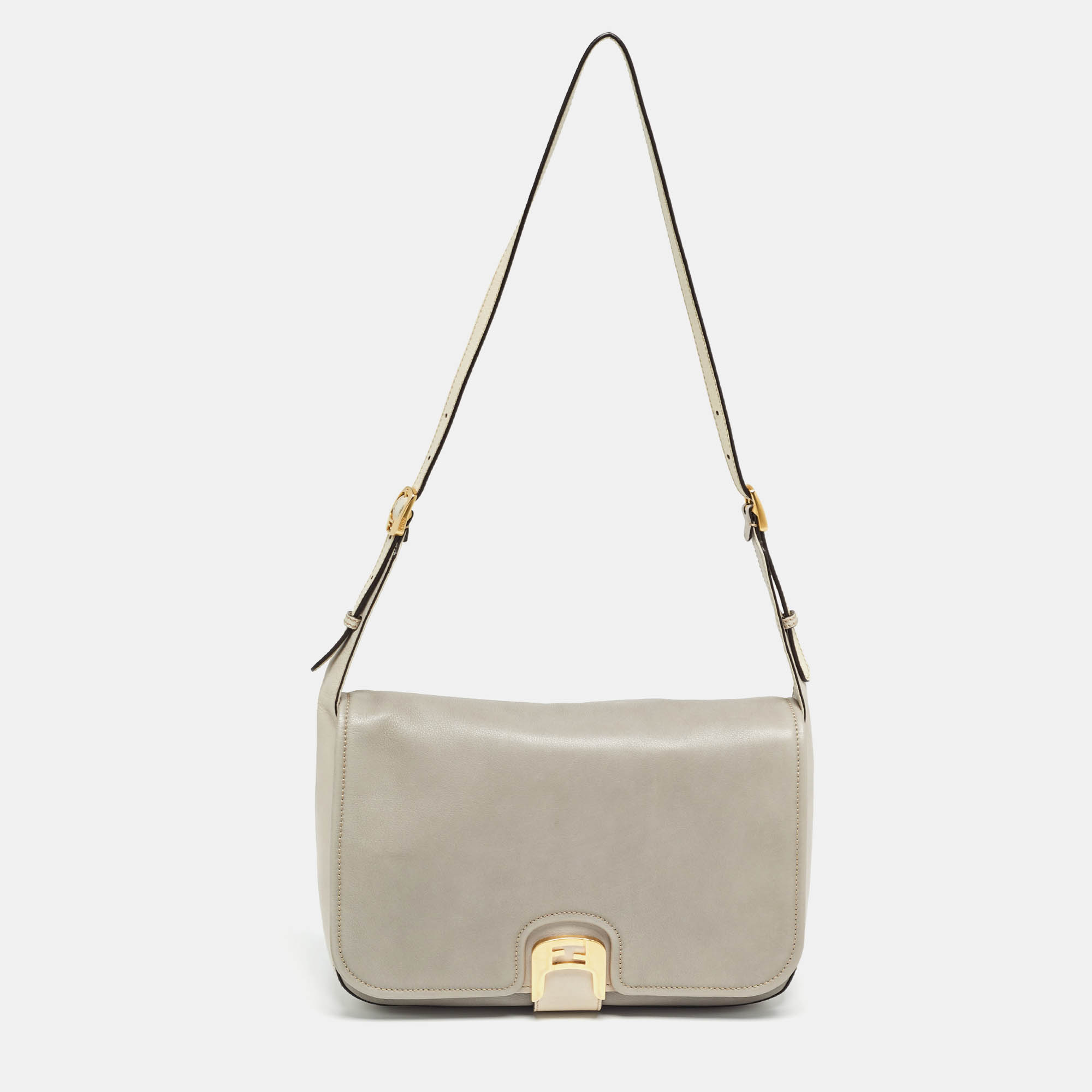 

Fendi Two Tone Grey Leather Chameleon Shoulder Bag