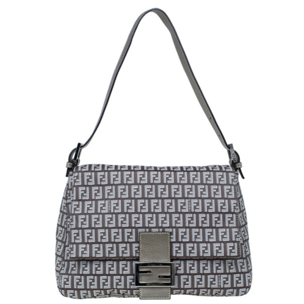 Fendi Metallic Zucchino Baguette Shoulder Bag