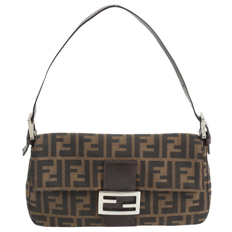 Fendi Tobacco Zucca Canvas Baguette Bag