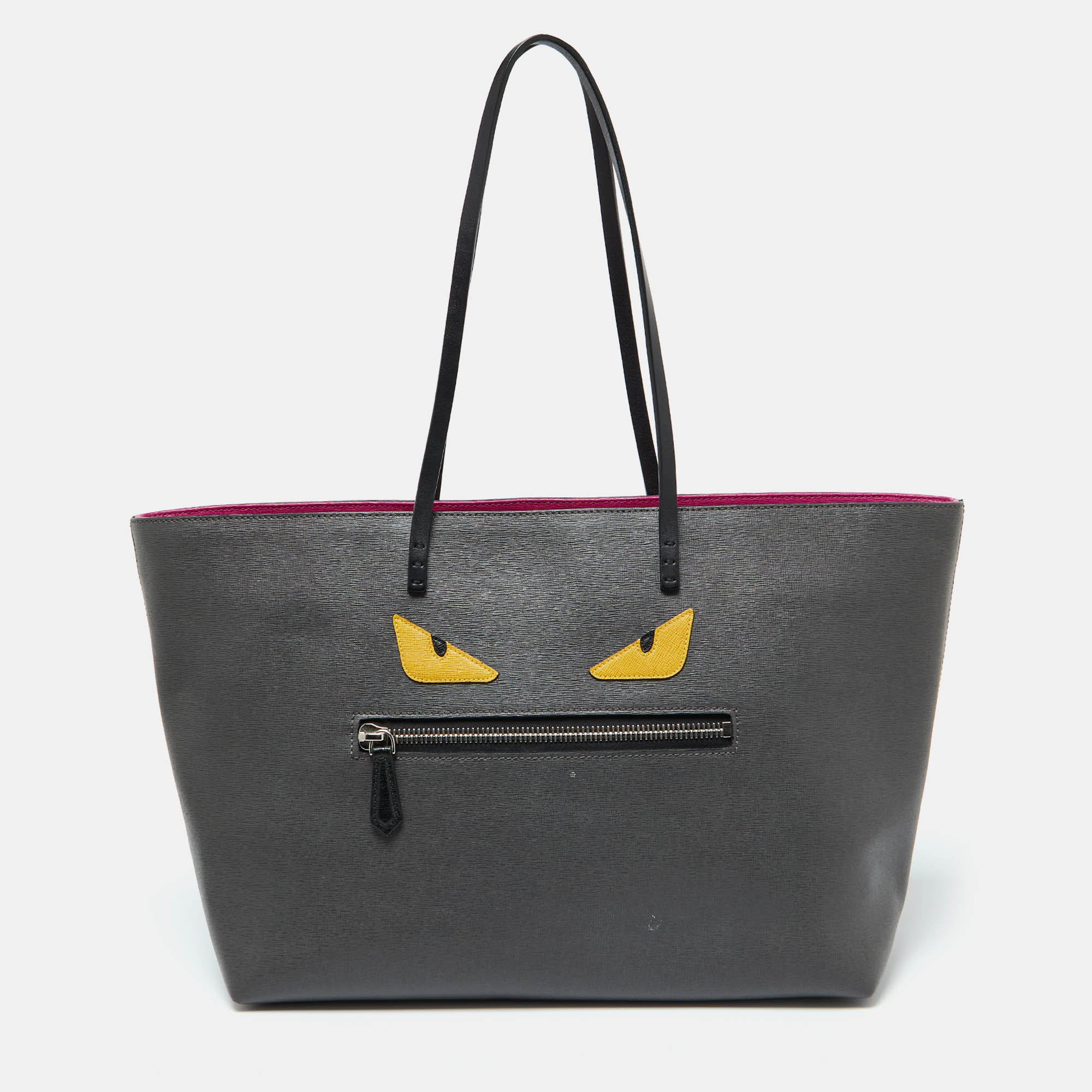 

Fendi Tri Color Leather Monster Roll Tote, Multicolor