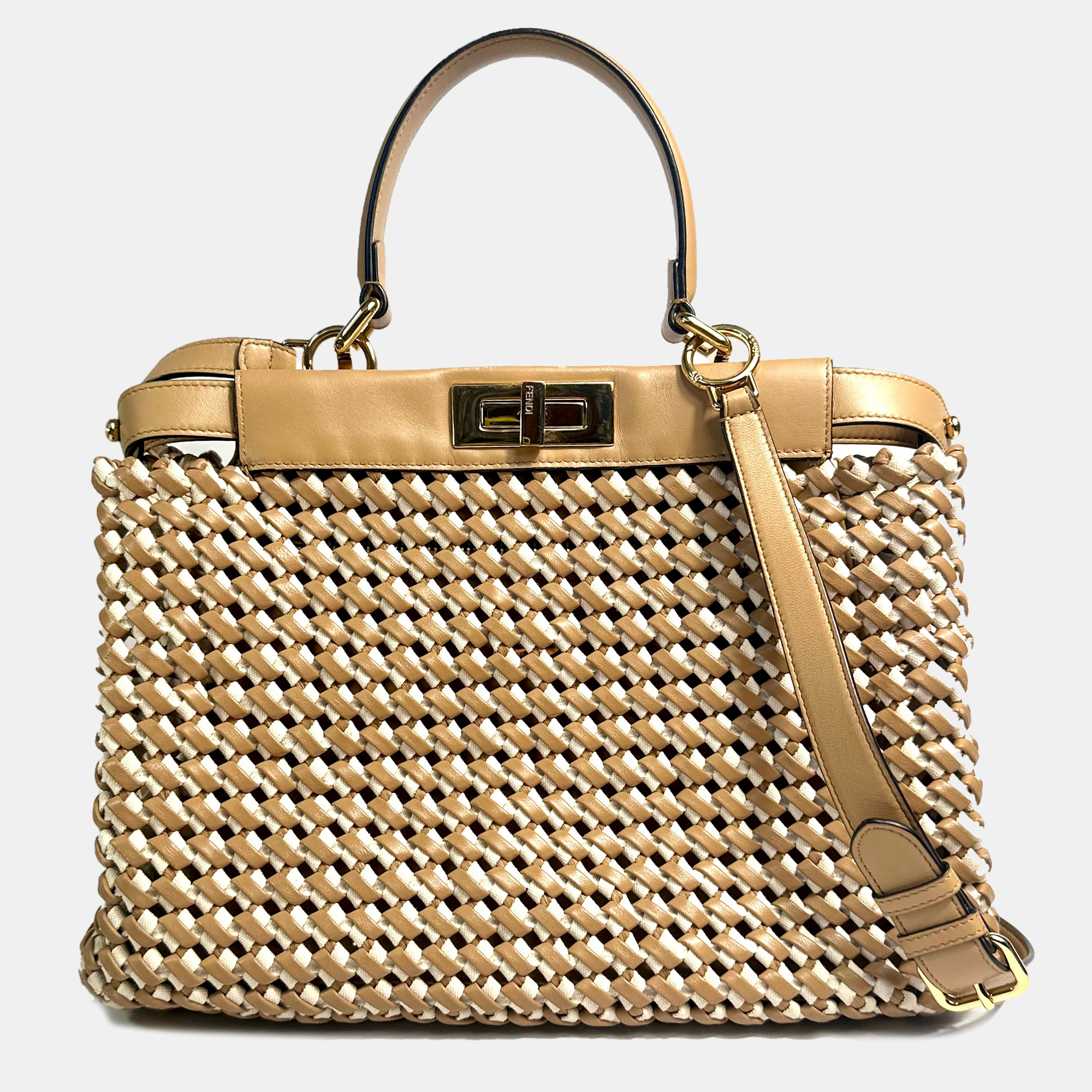 

Fendi Brown And Nude Peekaboo Medium Bag