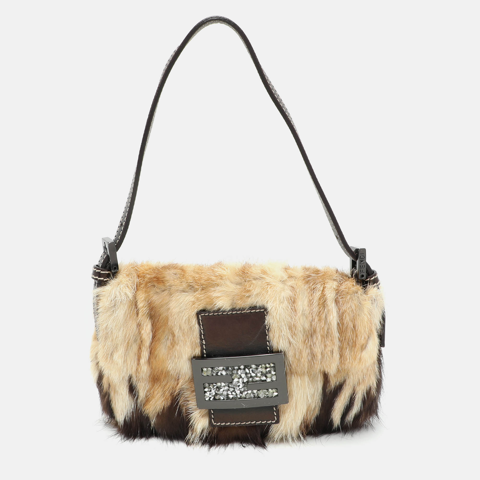 

Fendi Beige/Brown Calf Hair Mama Baguette Shoulder Bag