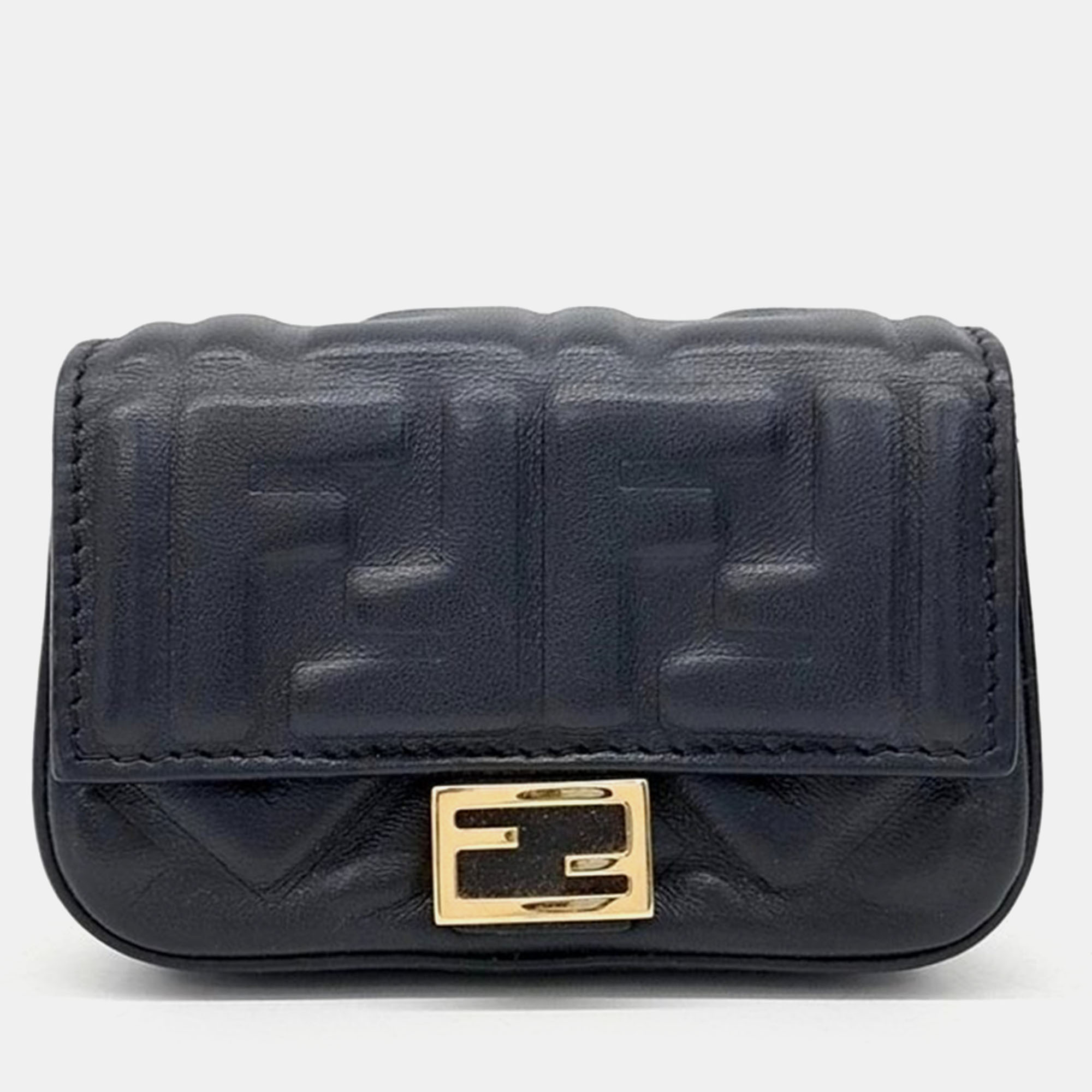 

Fendi Nano Baguette Bag Charm And Mini Crossbody Bag, Black