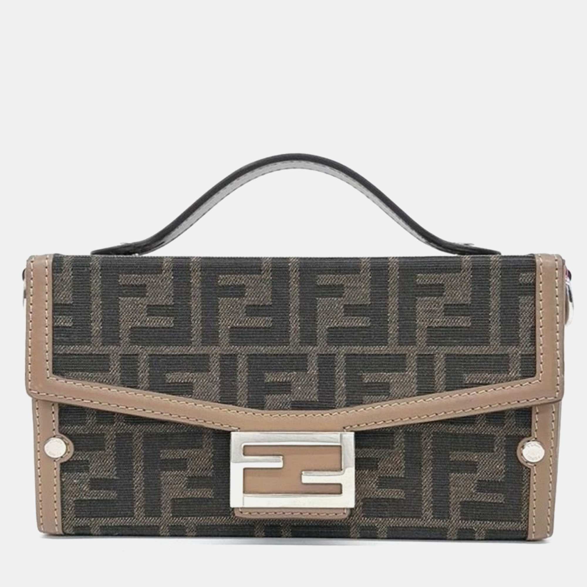 Pre-owned Fendi Baguette Trunk Bag In Brown