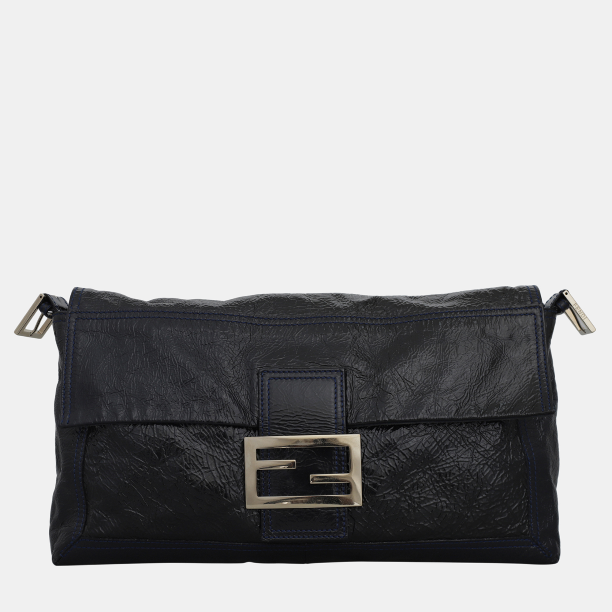 

Fendi Black Patent Leather Baguette Clutch Bag