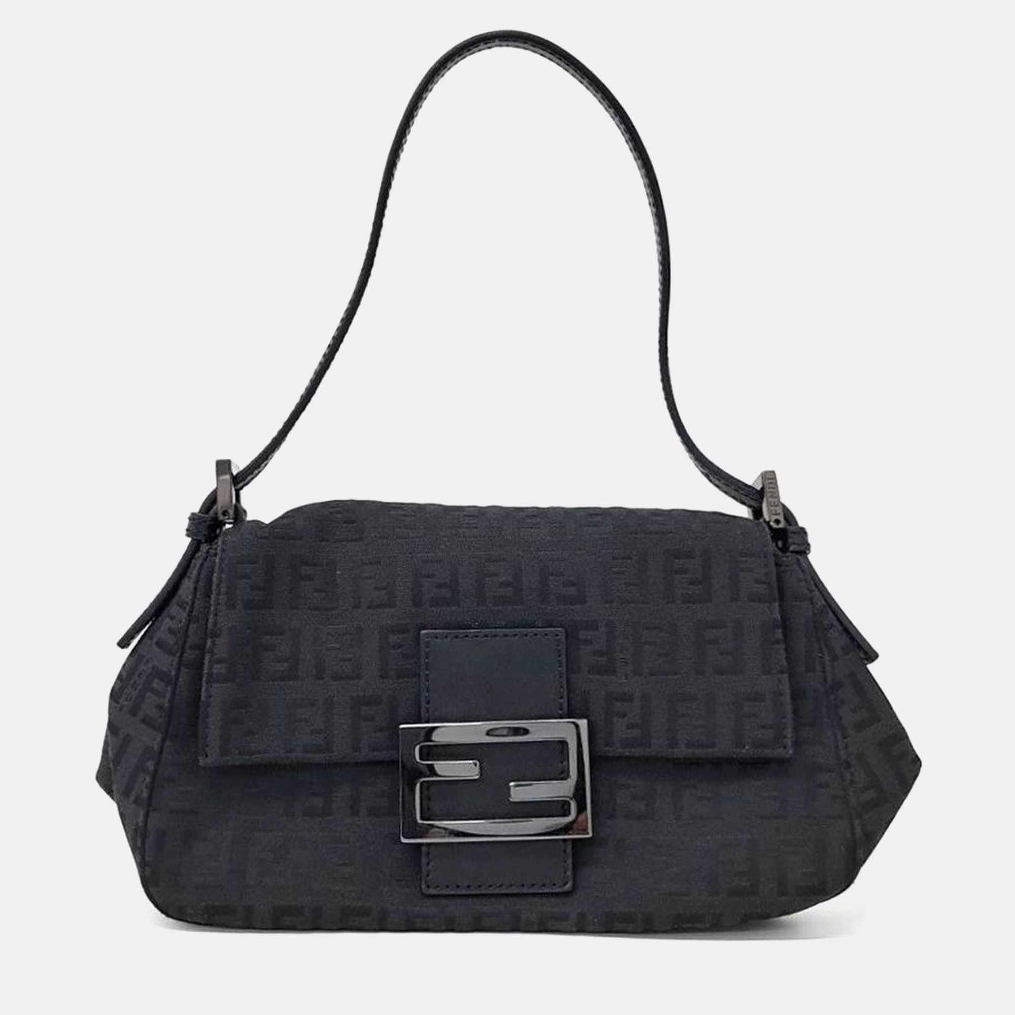 Pre-owned Fendi Mini Mamma Bag In Black