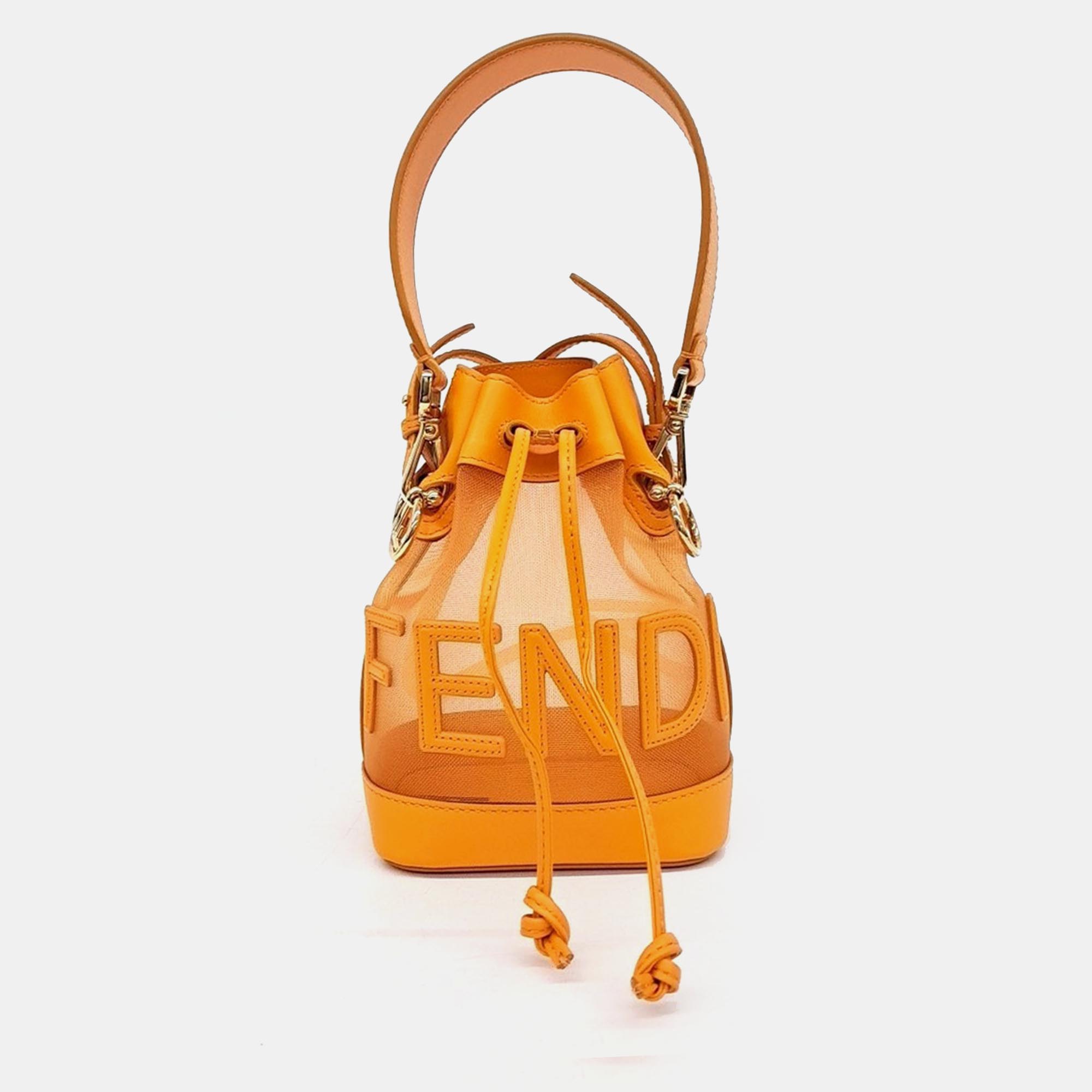 

Fendi Montresor mini bucket bag, Orange