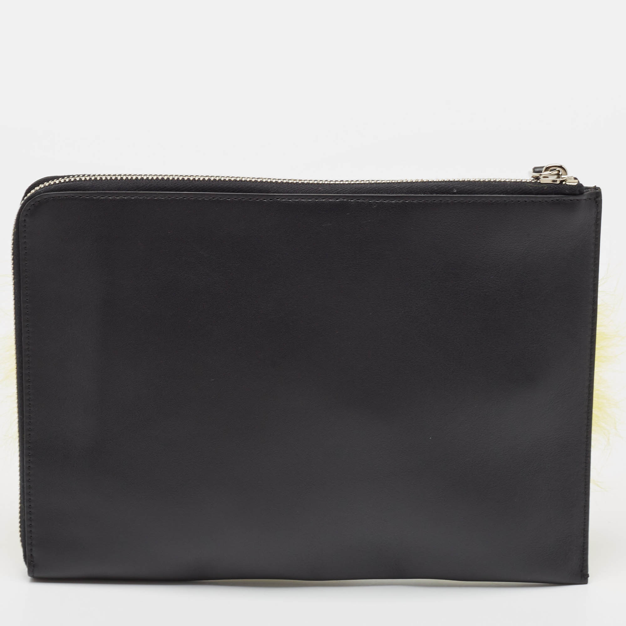 Fendi Multicolor Leather and Snakeskin Dolce Monster Clutch 