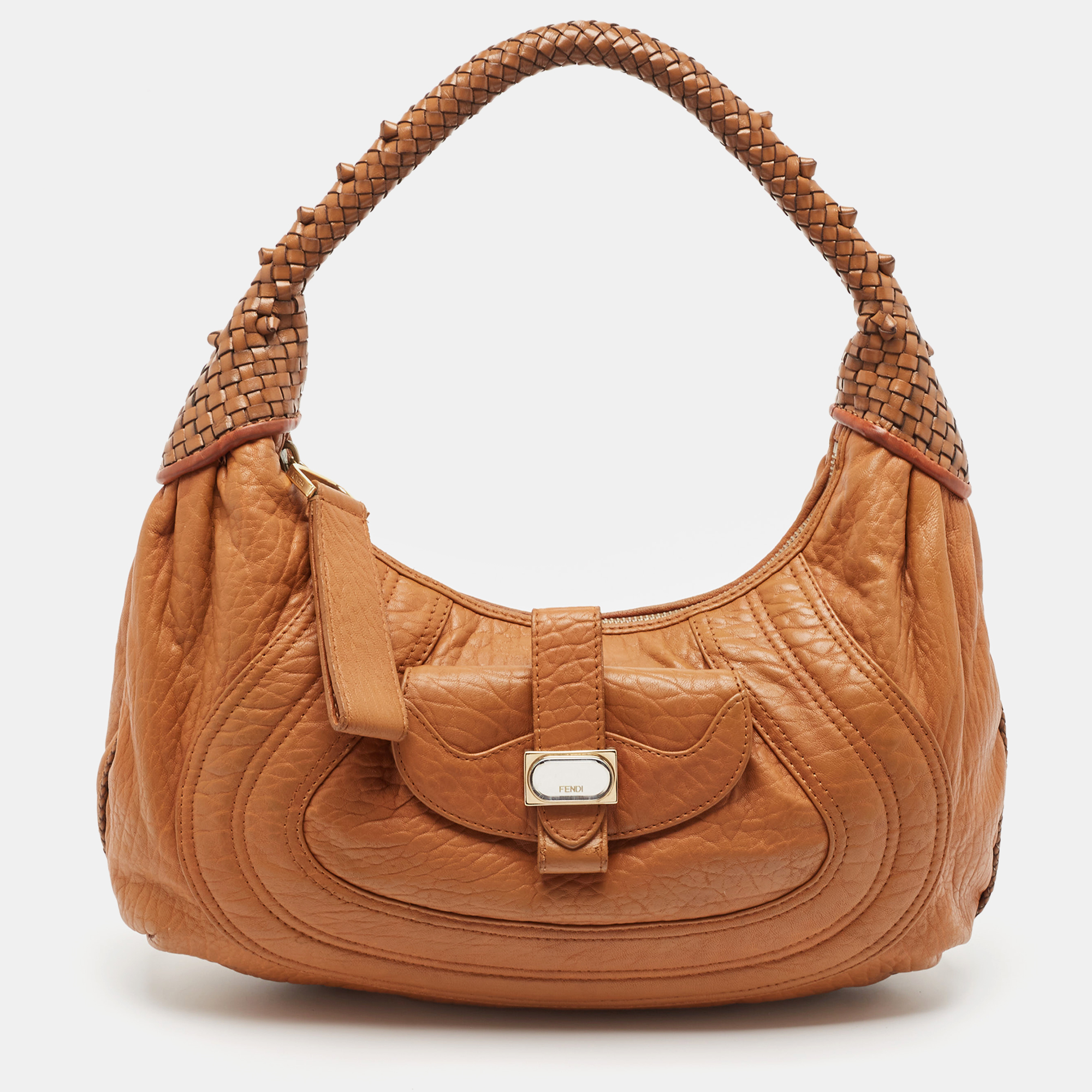 

Fendi Brown Leather Spy Moro Hobo