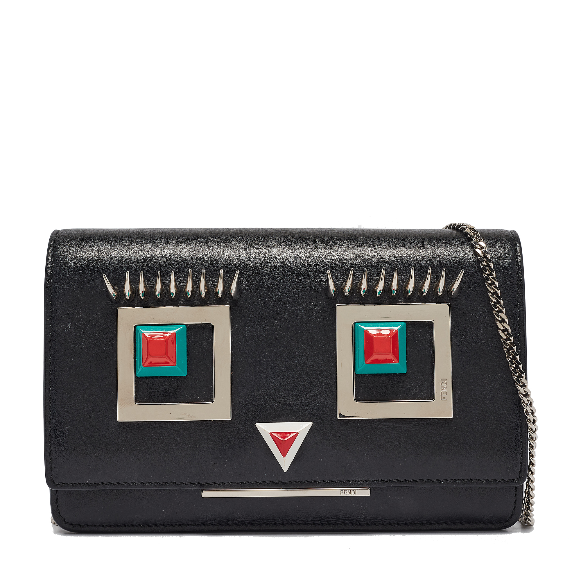 

Fendi Black Leather Hypnoteyes Wallet On Chain