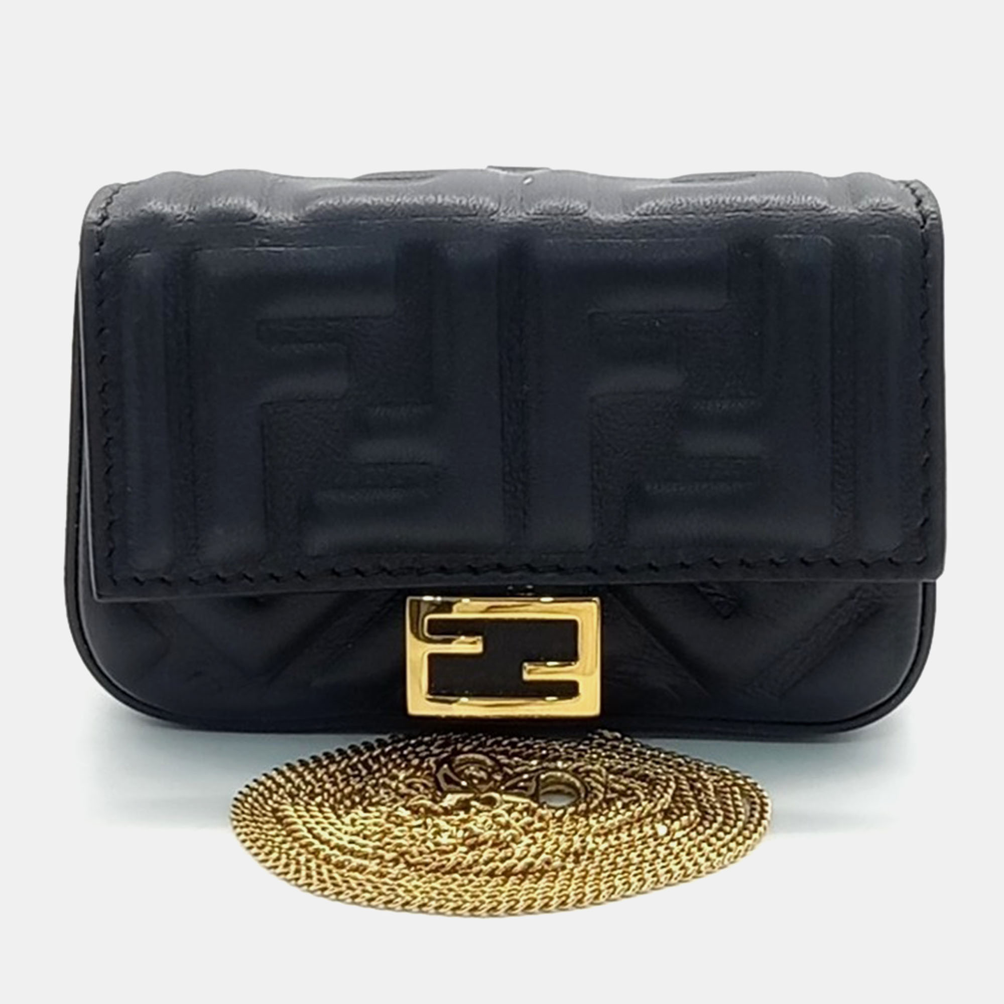 

Fendi Nano Baguette bag charm and mini Crossbody bag, Black