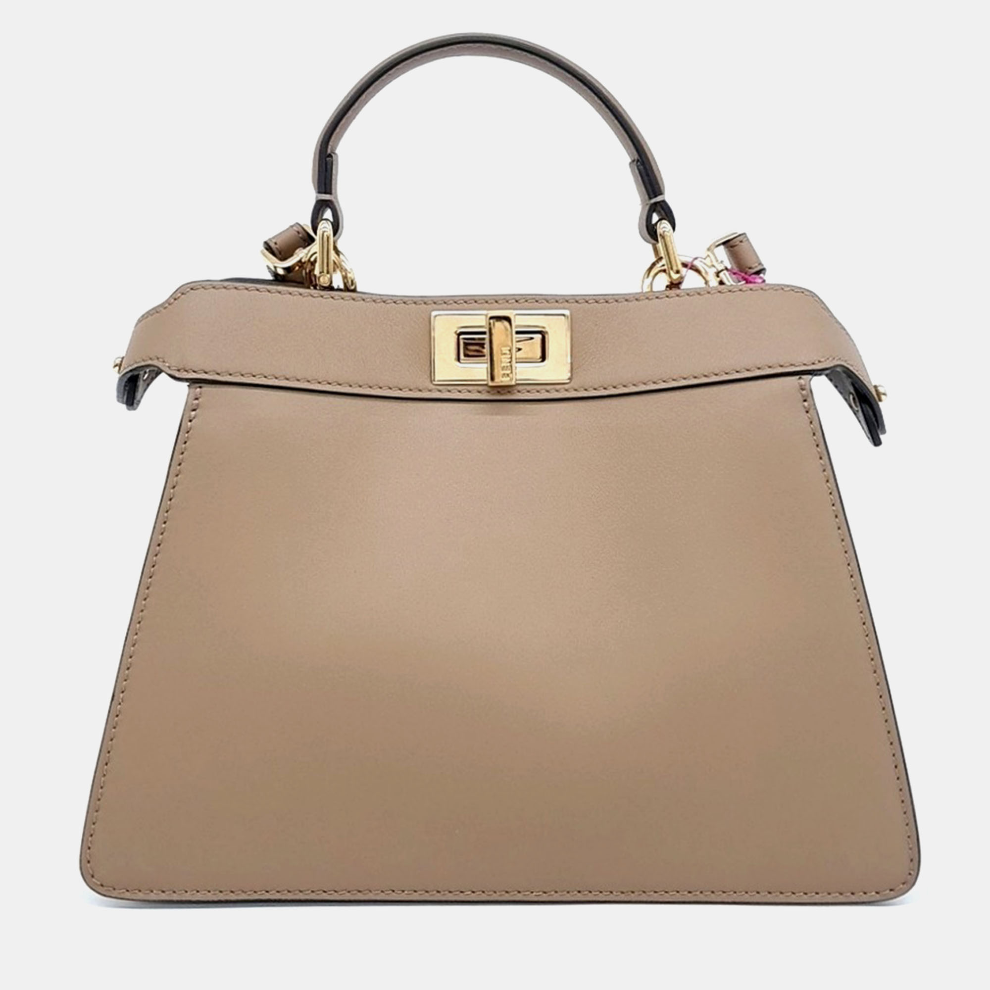 Pre-owned Fendi Selleria Peekaboo I See U Small Bag In Brown