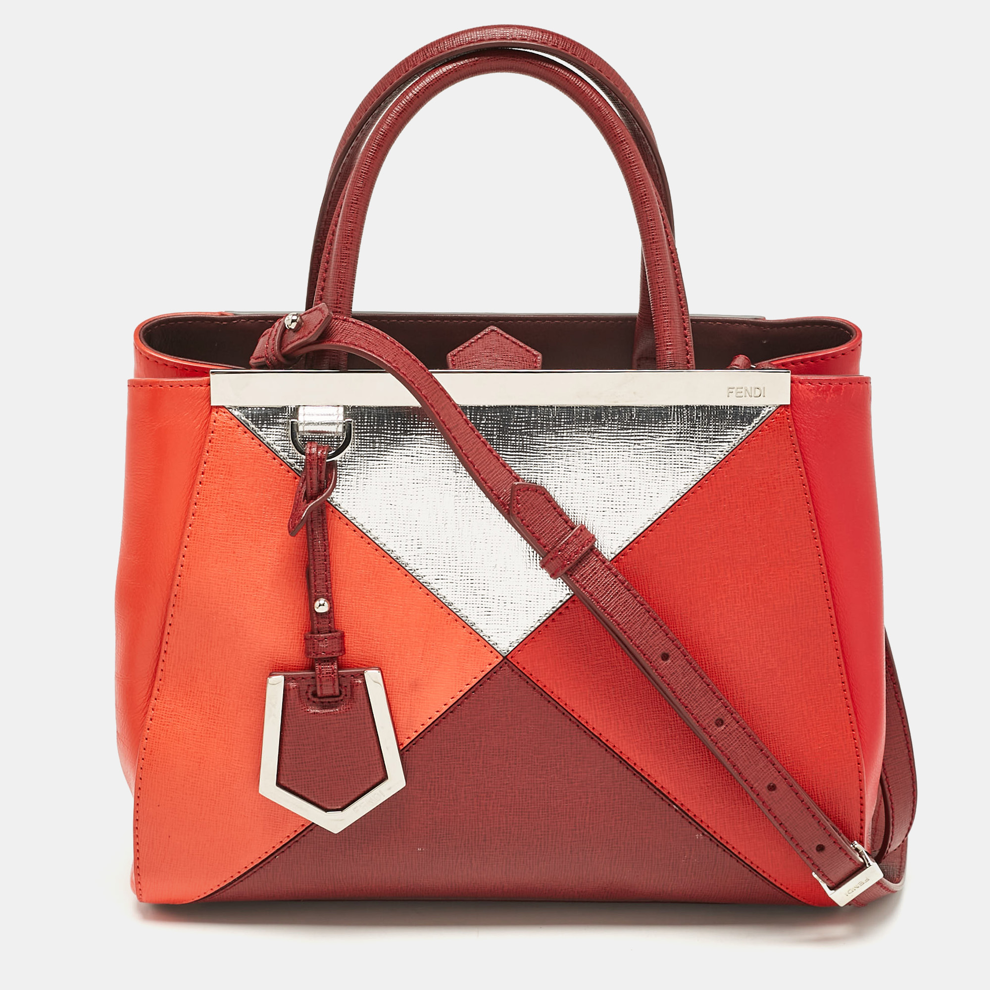 

Fendi Multicolor Leather  Patchwork 2Jours Tote