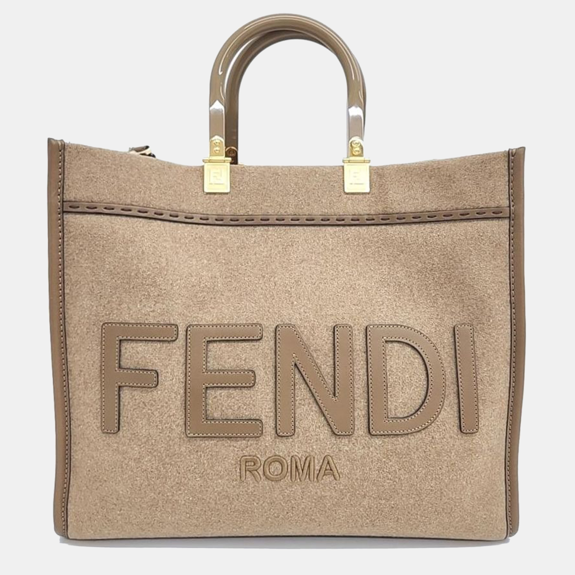 Pre-owned Fendi Sunshine Tote And Shoulder Bag In Beige