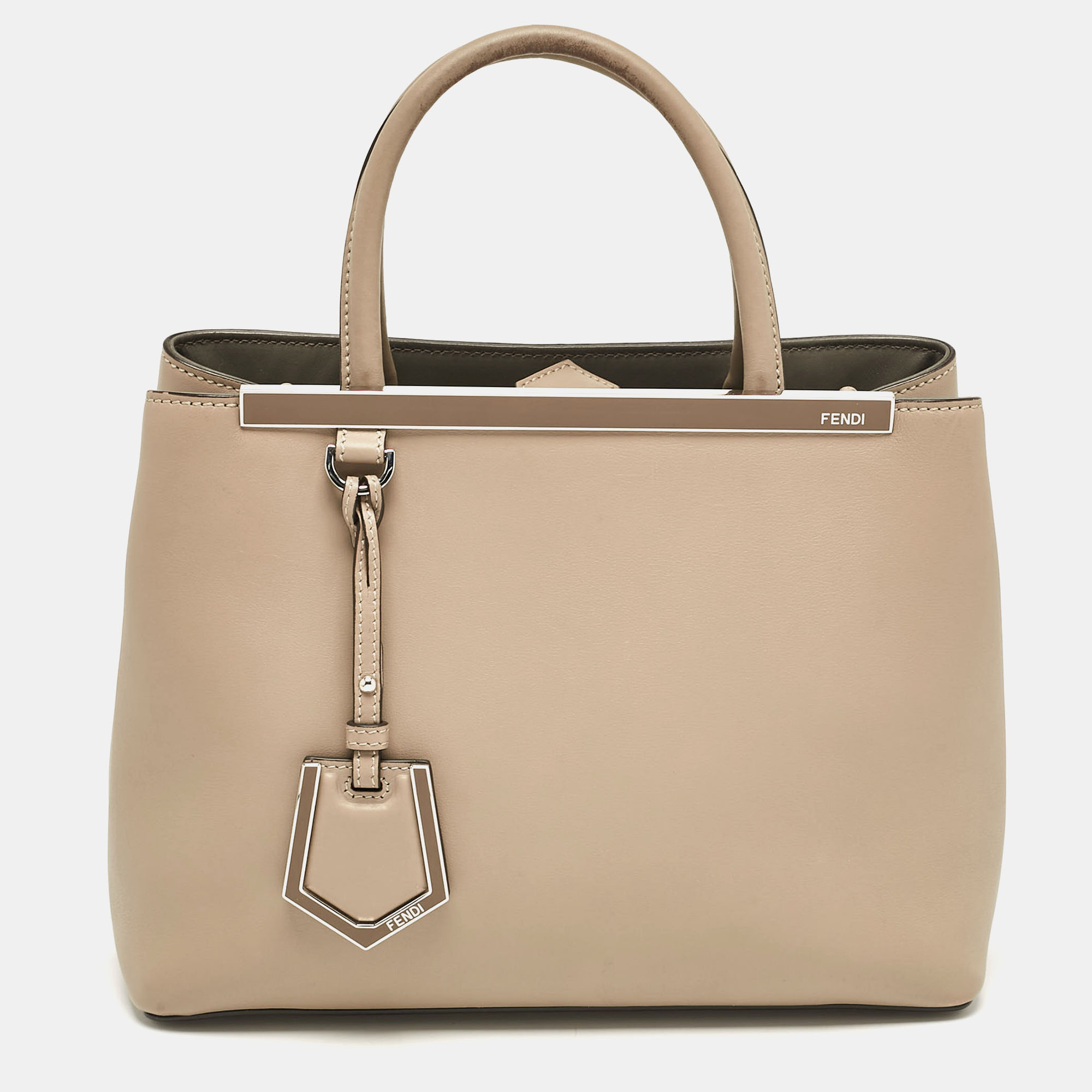 

Fendi Beige Leather Petite 2Jours Tote