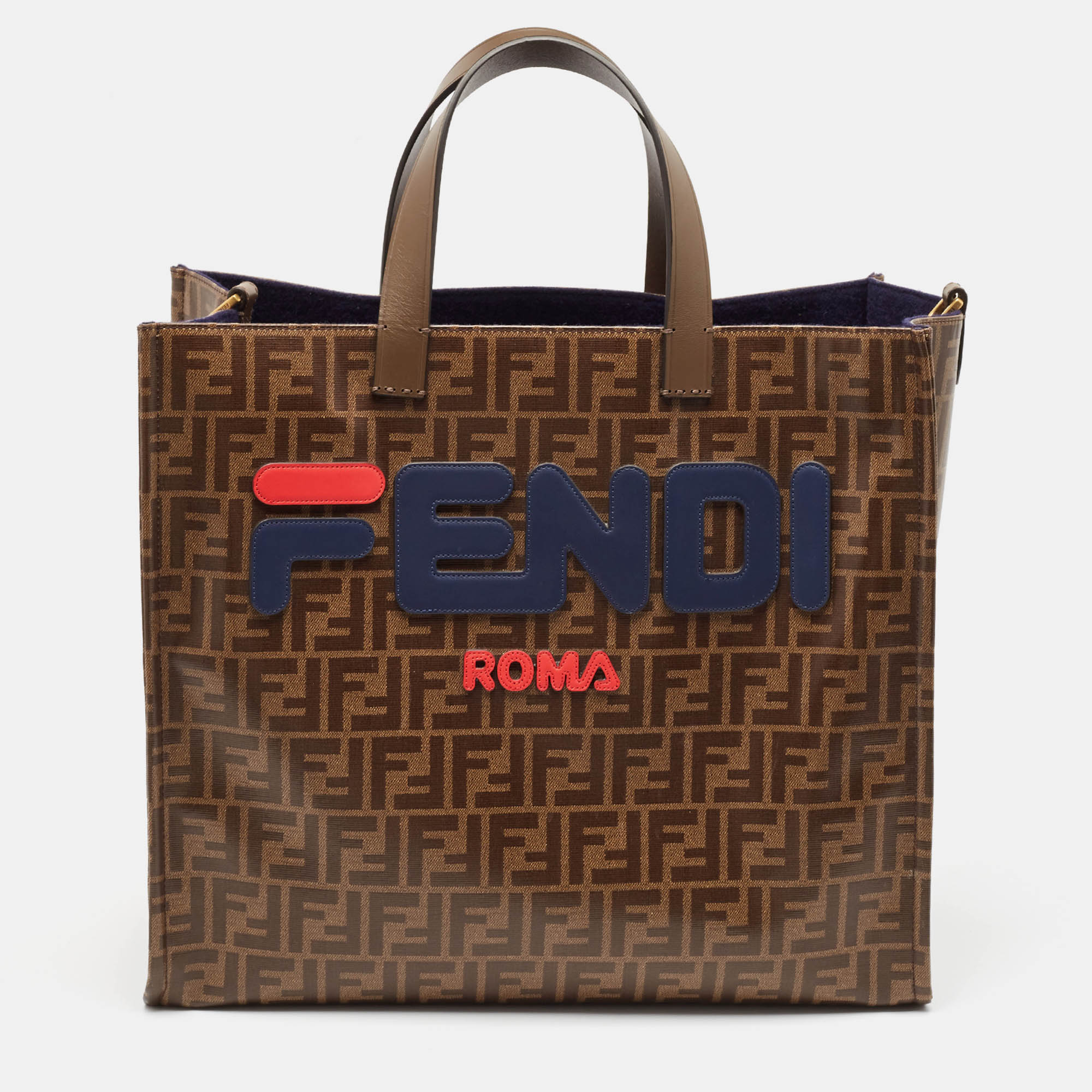 

Fendi Brown Zucca Coated Canvas  Mania Shopper Tote