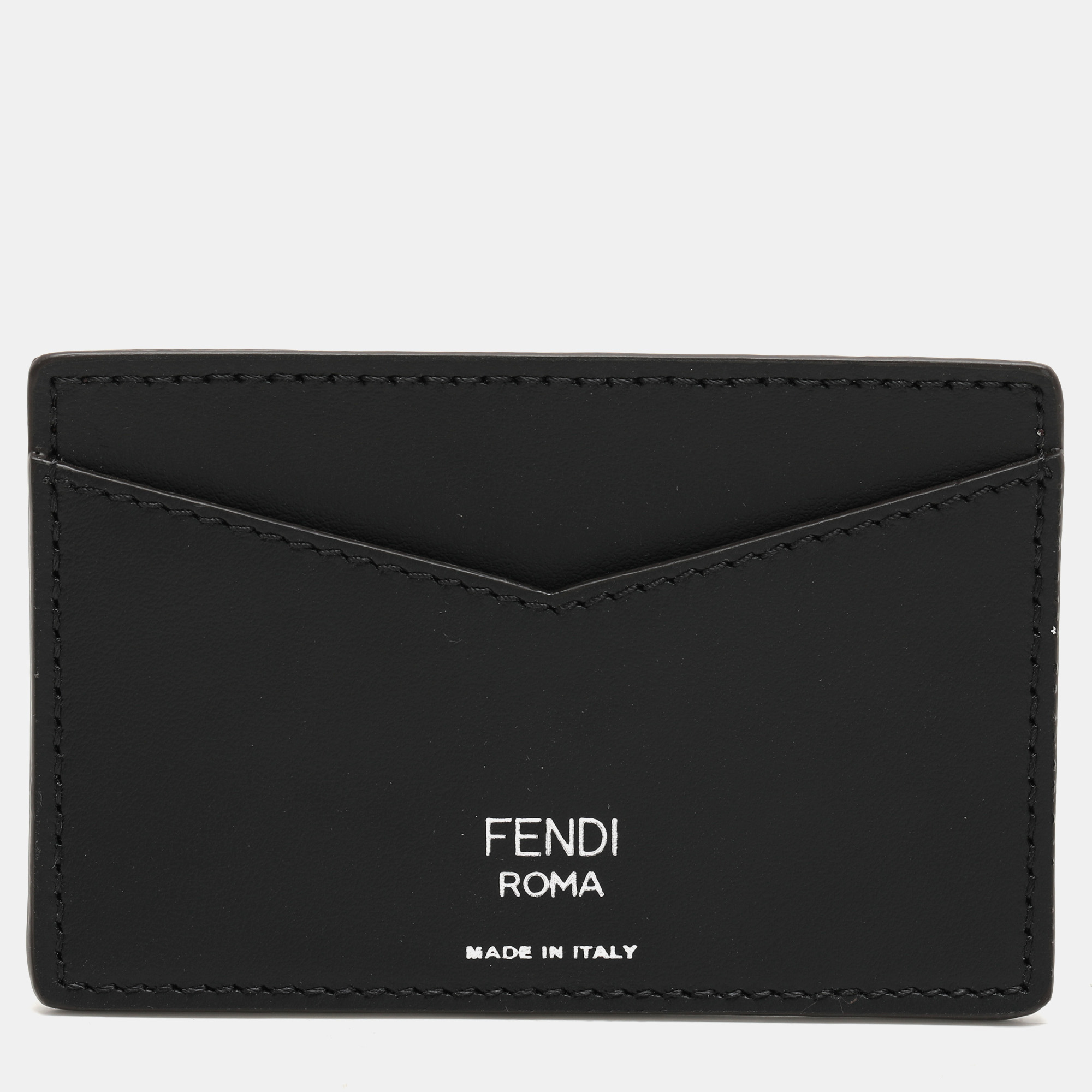 

Fendi Black Coated Canvas and Leather Card Holder