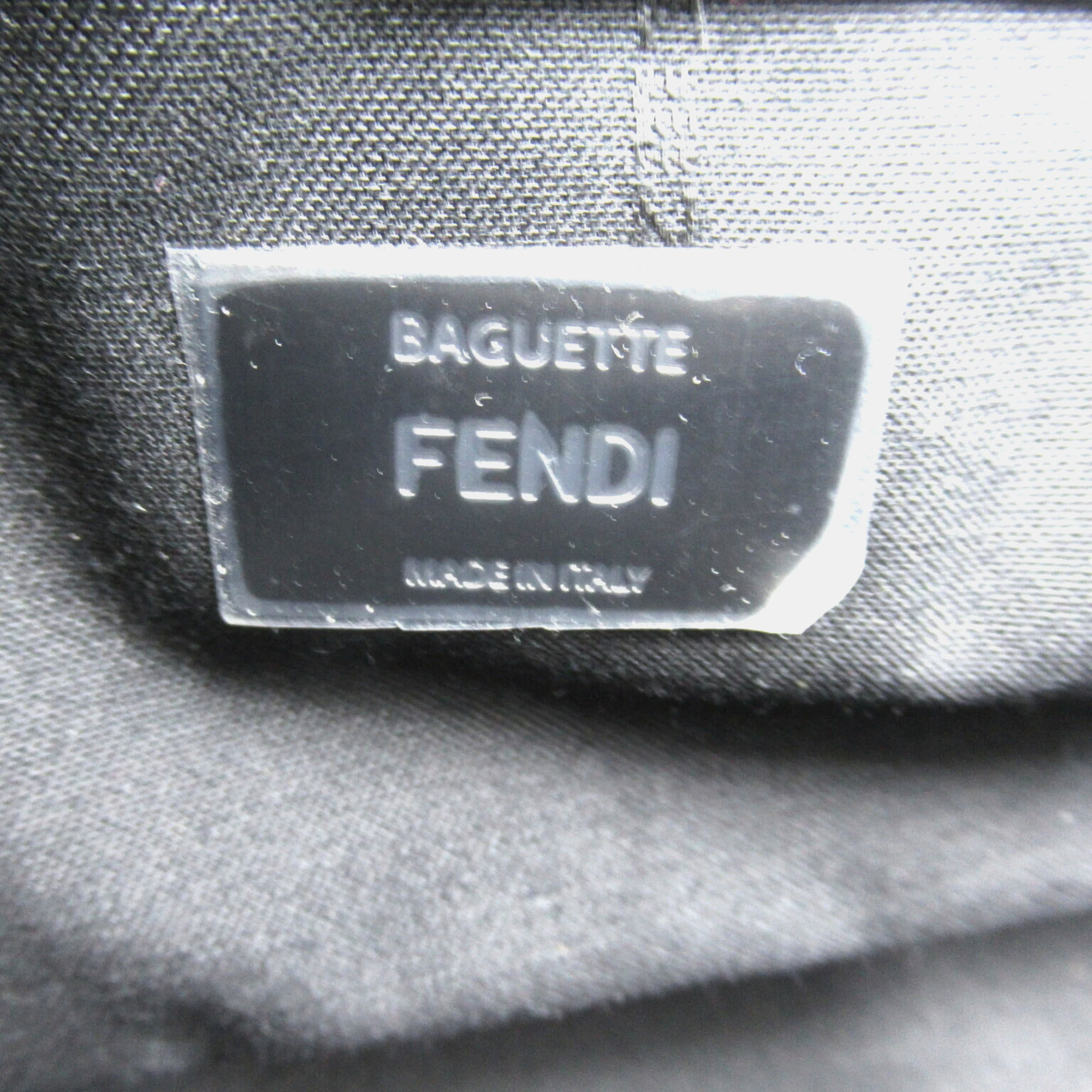 Fendi coated canvas leather black shoulder bag 