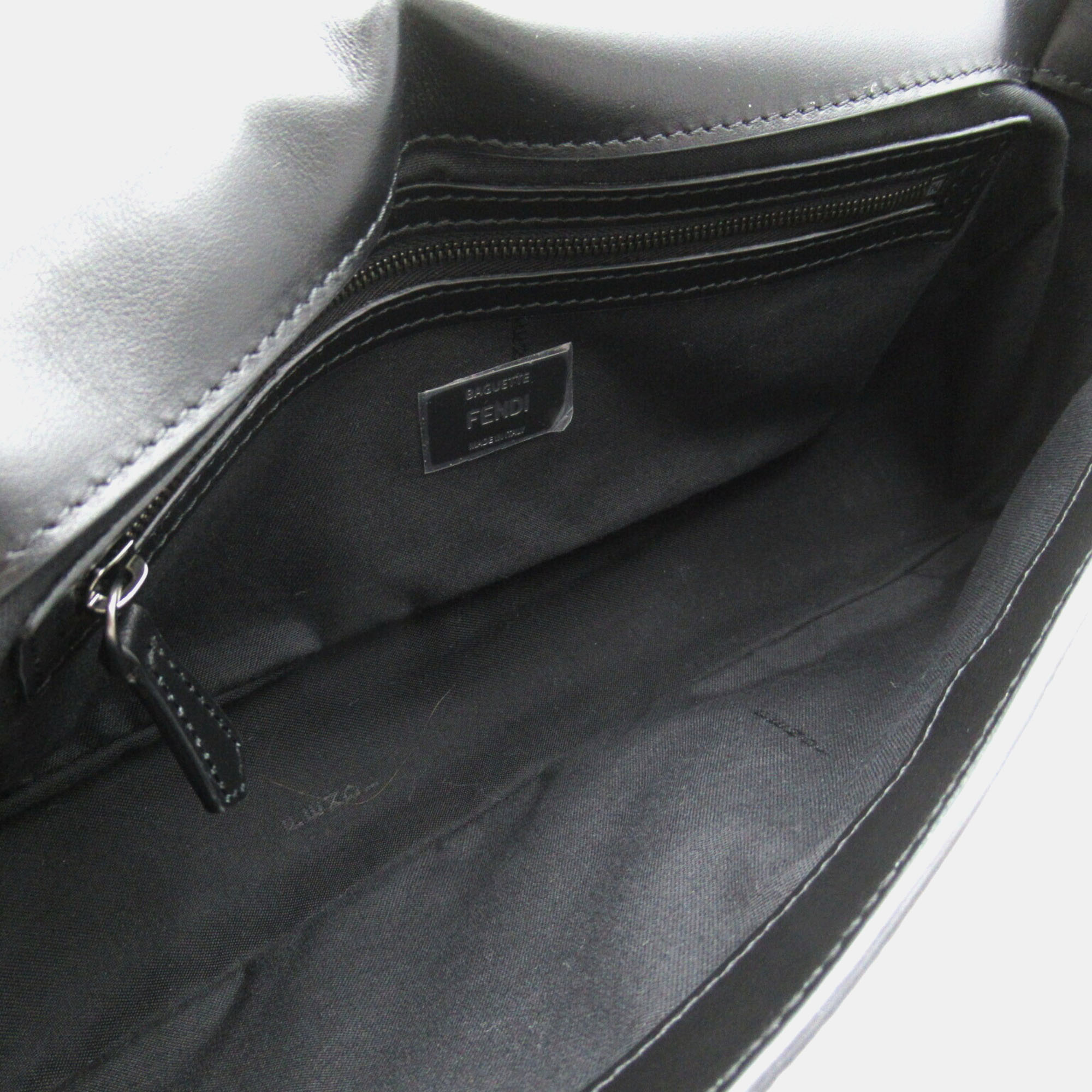 Fendi coated canvas leather black shoulder bag 
