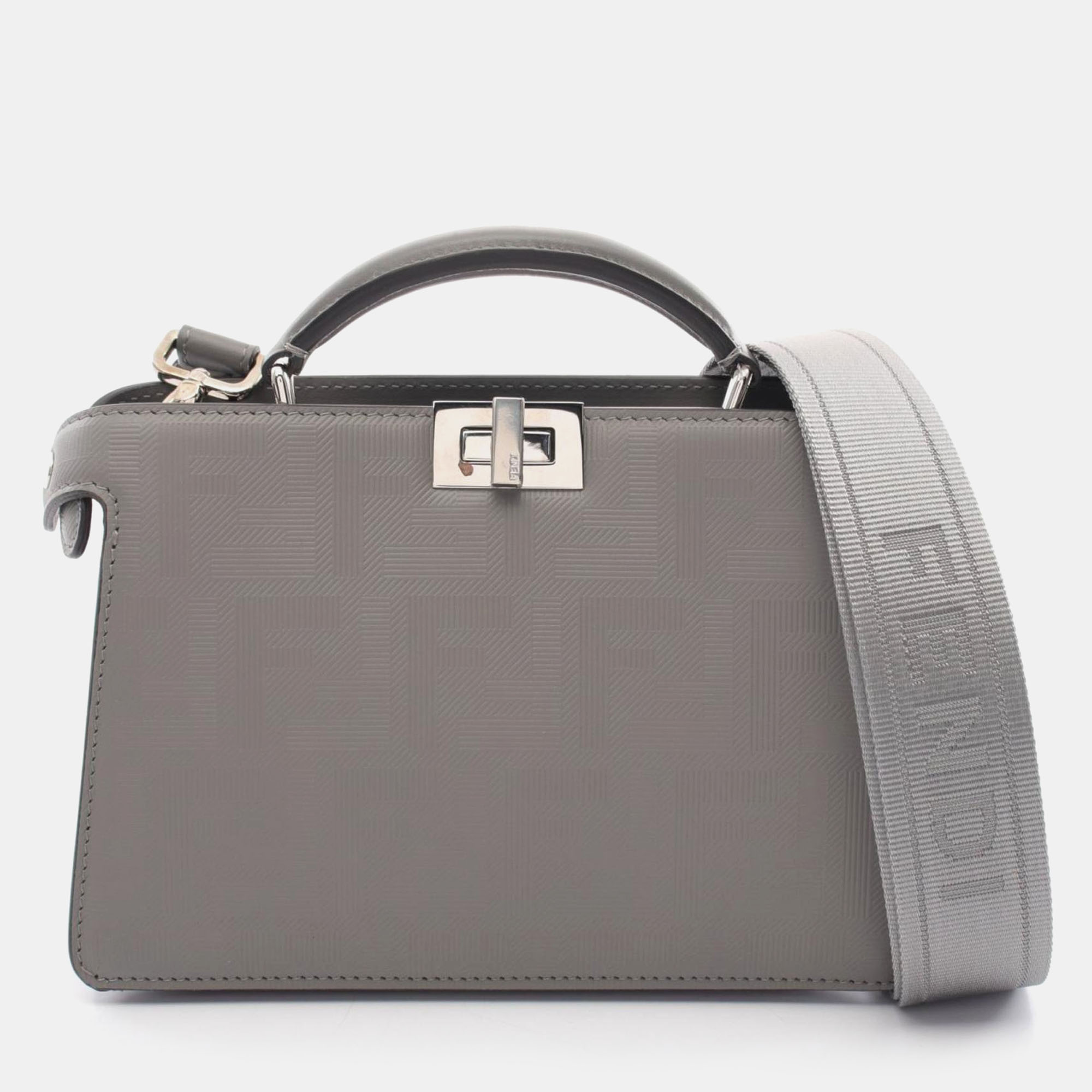 

Fendi Coated Canvas Grey Peekaboo ISeeU X-Cross Zucca Handbag