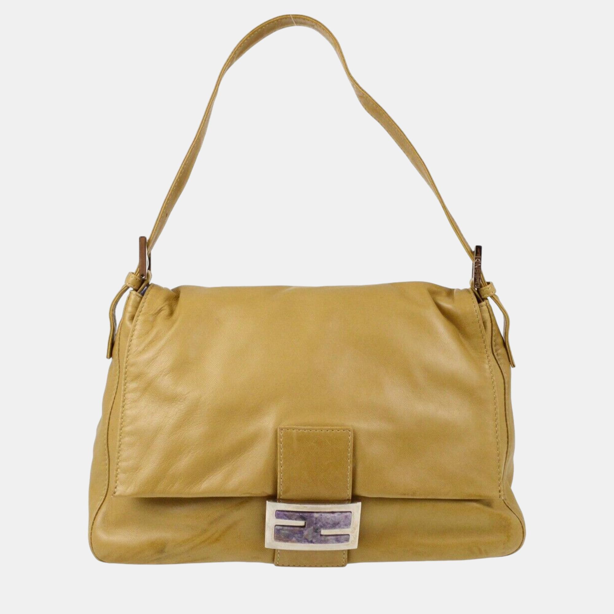 

Fendi Beige Lambskin Mamma Baguette Handbag